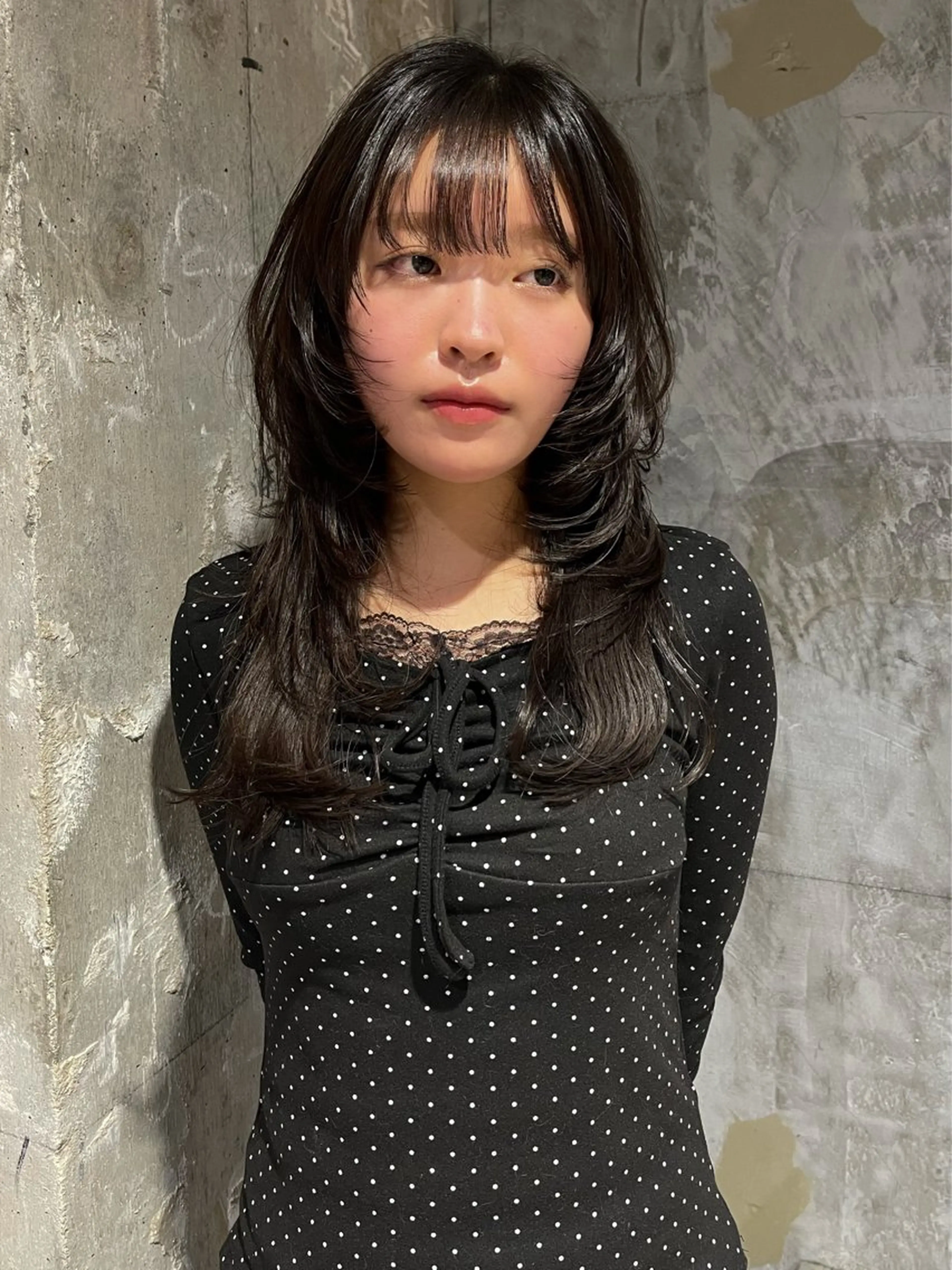 セミロング ハッシュカット レイヤーカット ウルフカット 阪倉 美玲のヘアスタイル