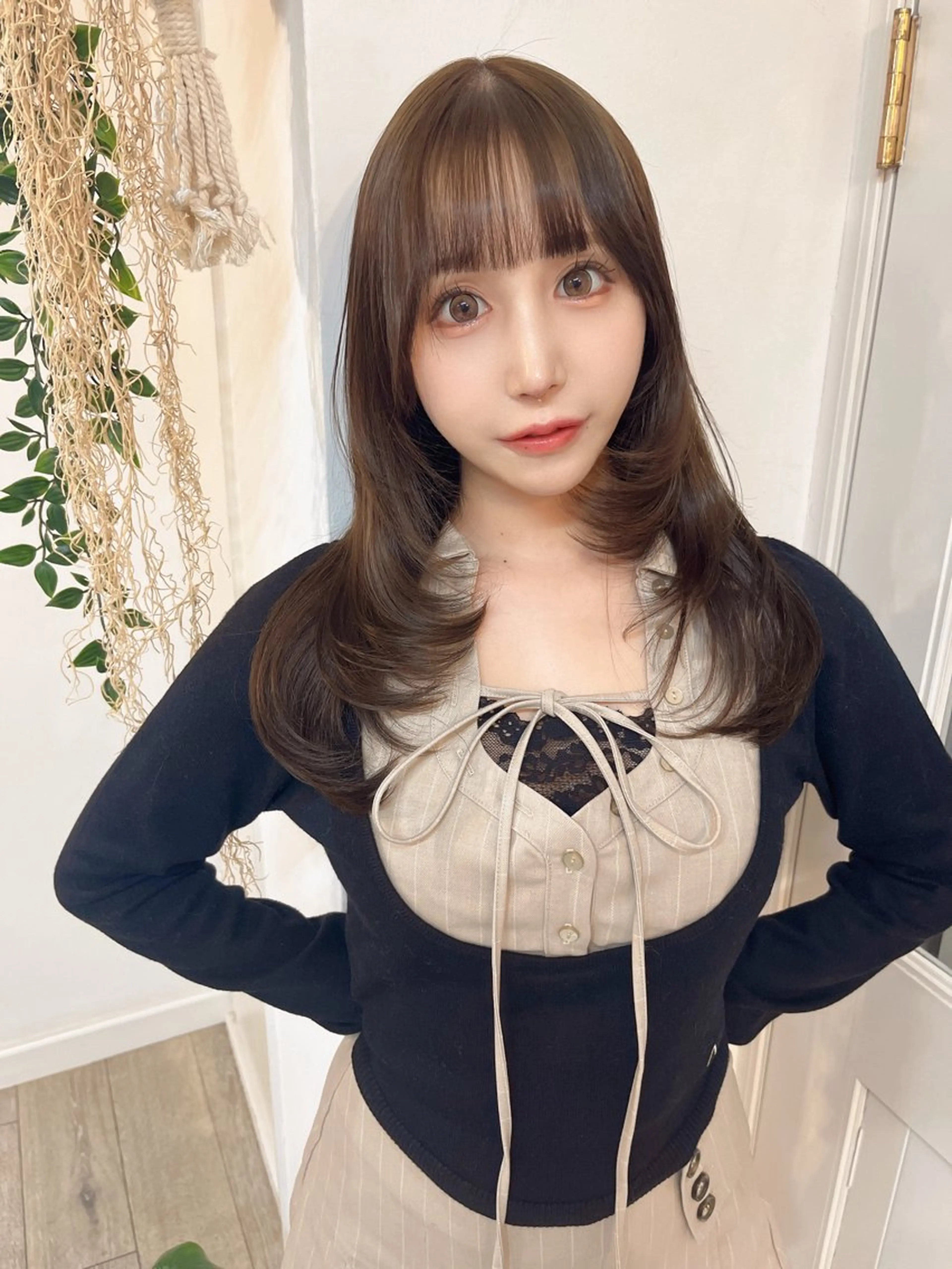 ミディアム 前髪&顔周りカット/ 韓国レイヤー/シバタのヘアスタイル