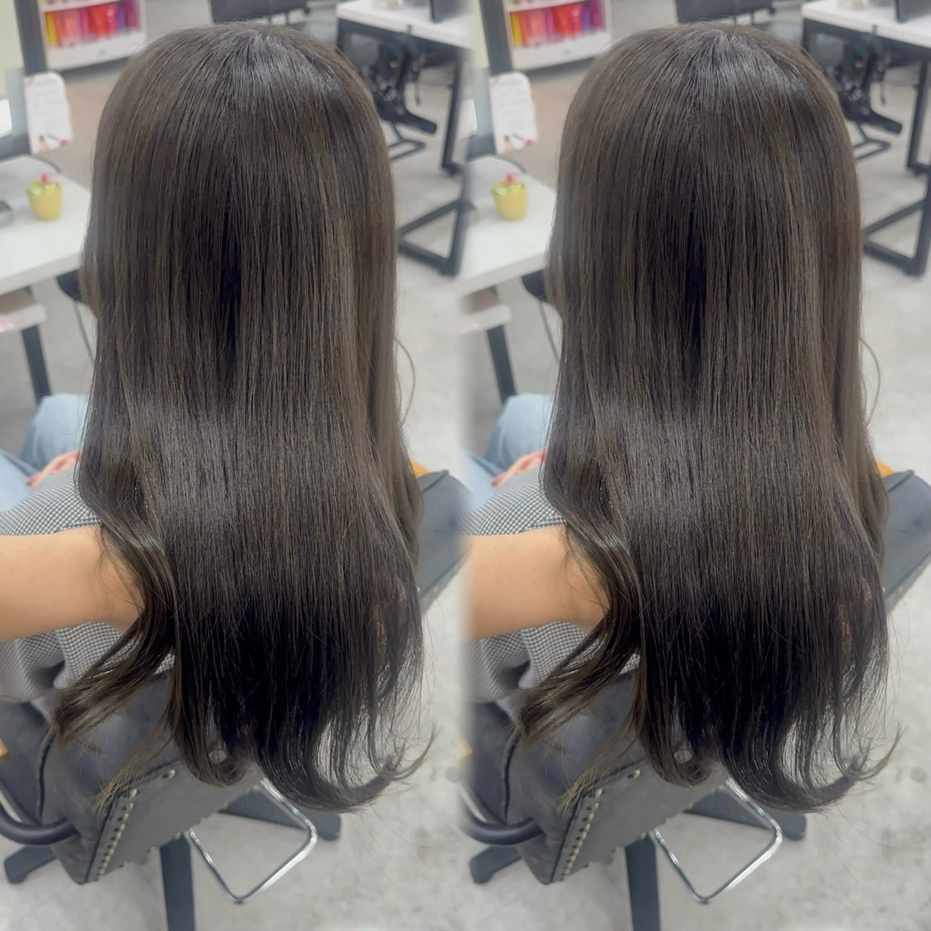 ロング カラー アッシュ アッシュブラウン ベージュカラー 黒髪 ブリーチ カット ヘアカラー トリートメント 赤み無し柔らかカラー 【梅田】madokaのヘアスタイル