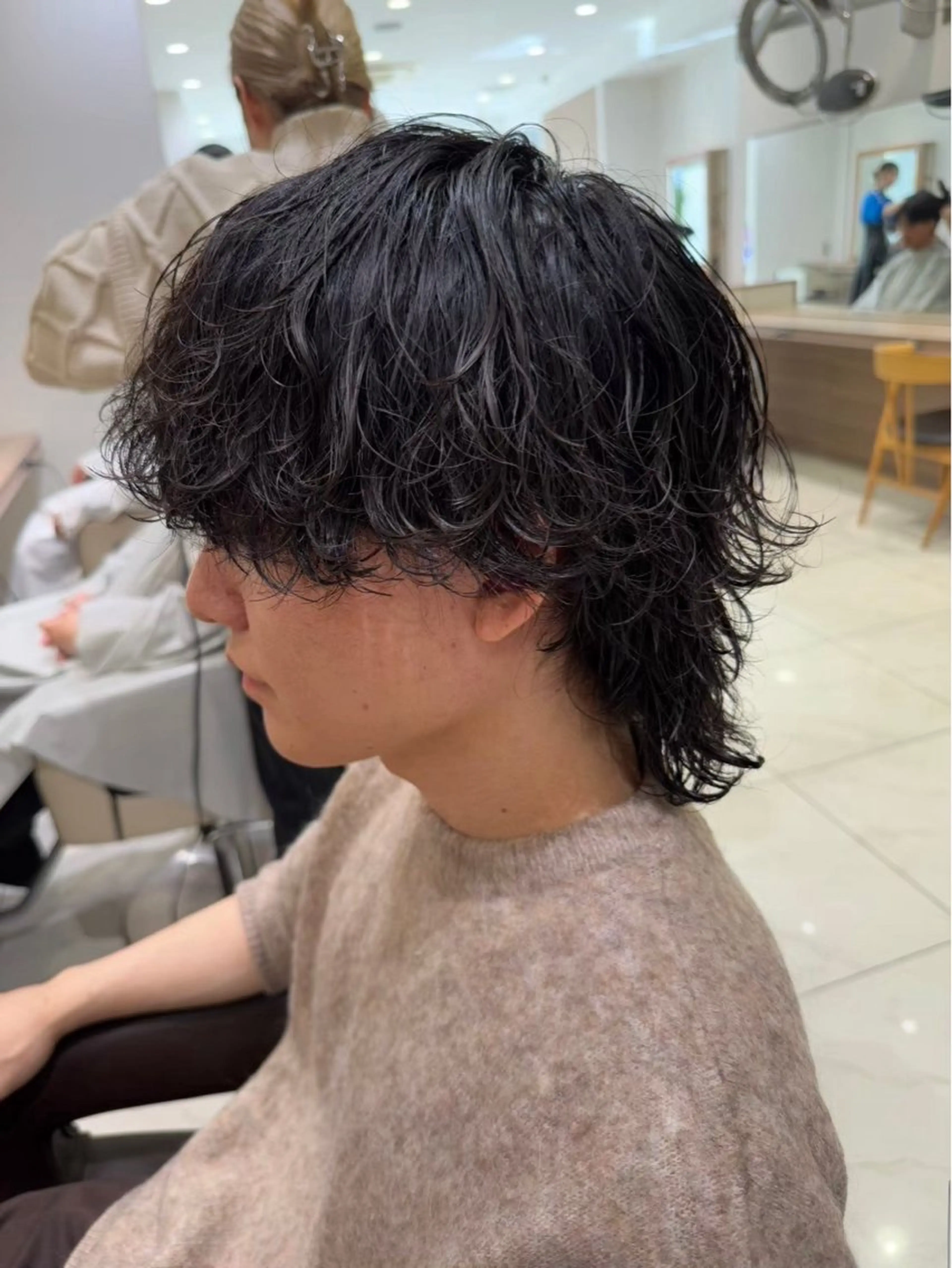 ショート パーマ カット パーマ メンズ毛流れ 縮毛特化/土屋丈のヘアスタイル