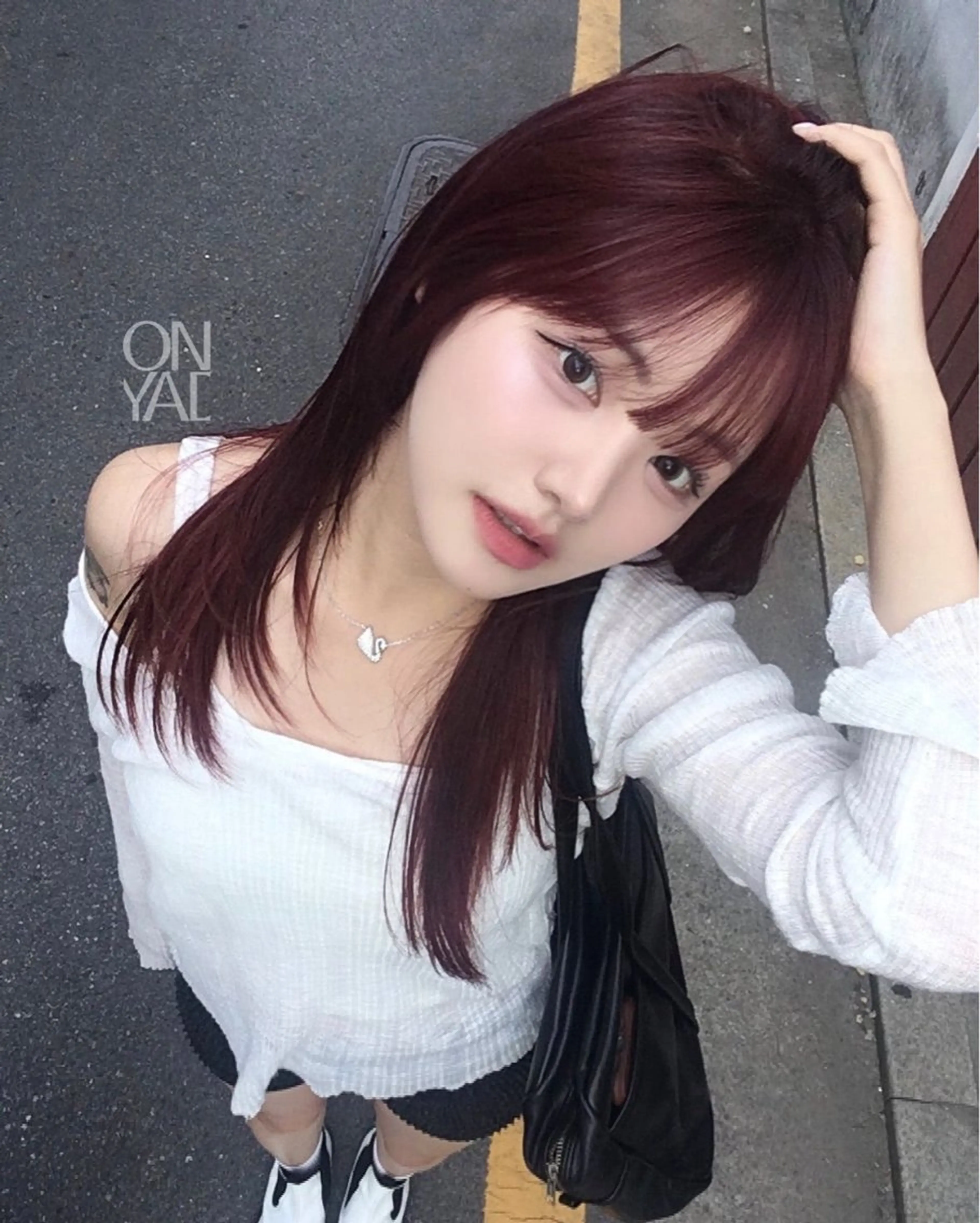 カラー ブリーチ ダブルカラー ブリーチなしカラー レッドカラー ヘアカラー rinka/暖色 ボブカットモデルのヘアスタイル