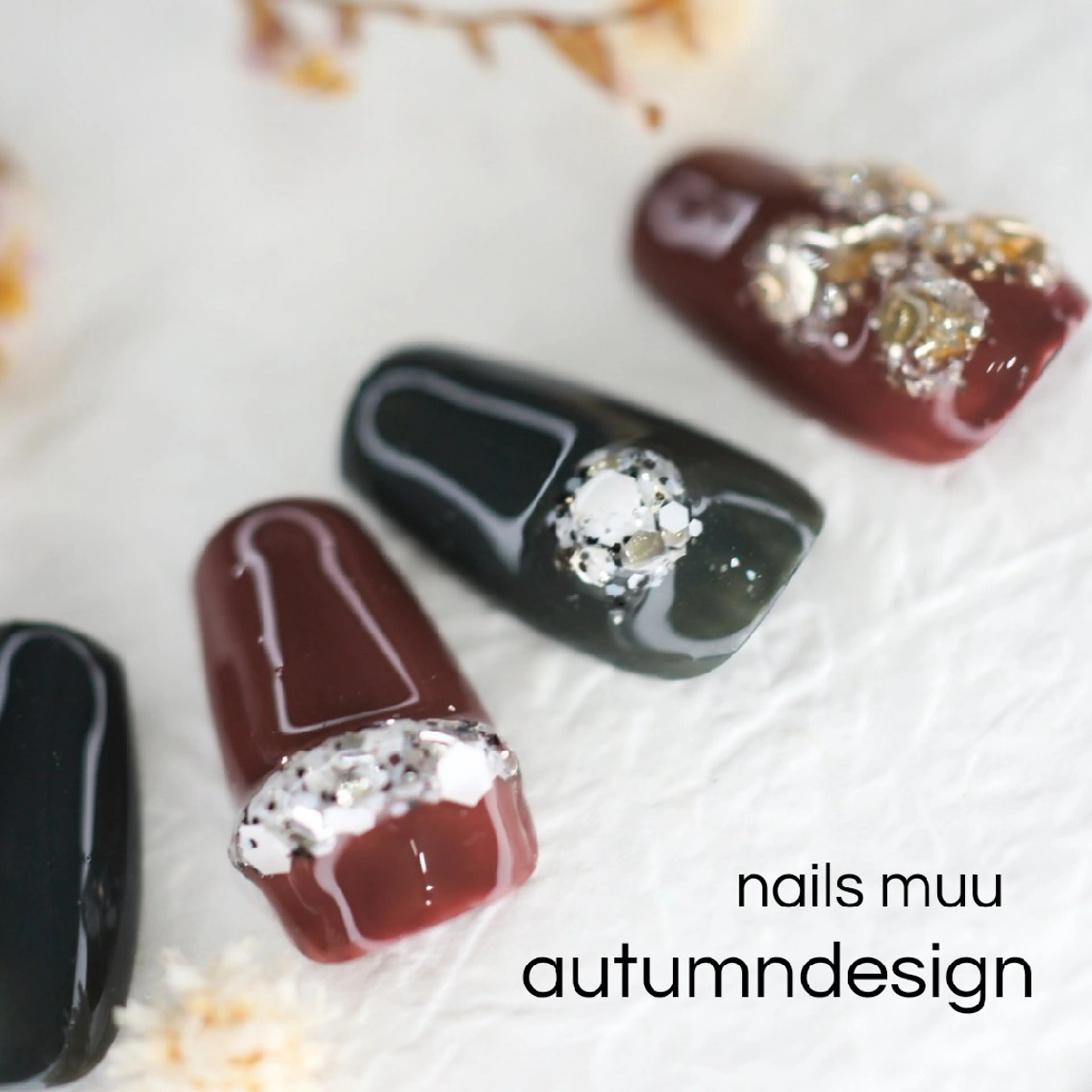 ネイル アートネイル ジェルネイル 冬ネイル ハンドネイル nails muu まゆのネイルデザイン