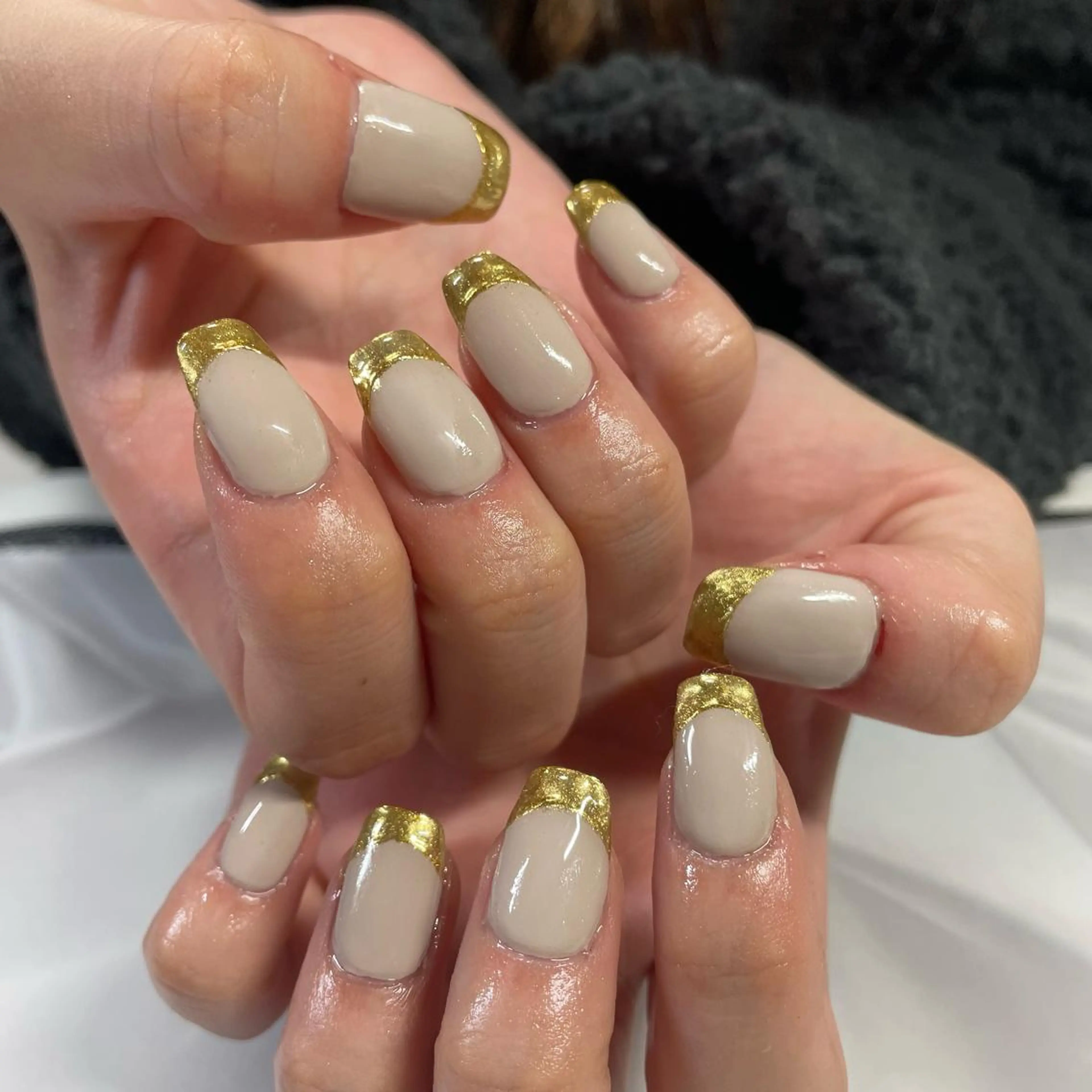 ネイル フレンチネイル ミラーネイル 奥園 良恵のネイルデザイン