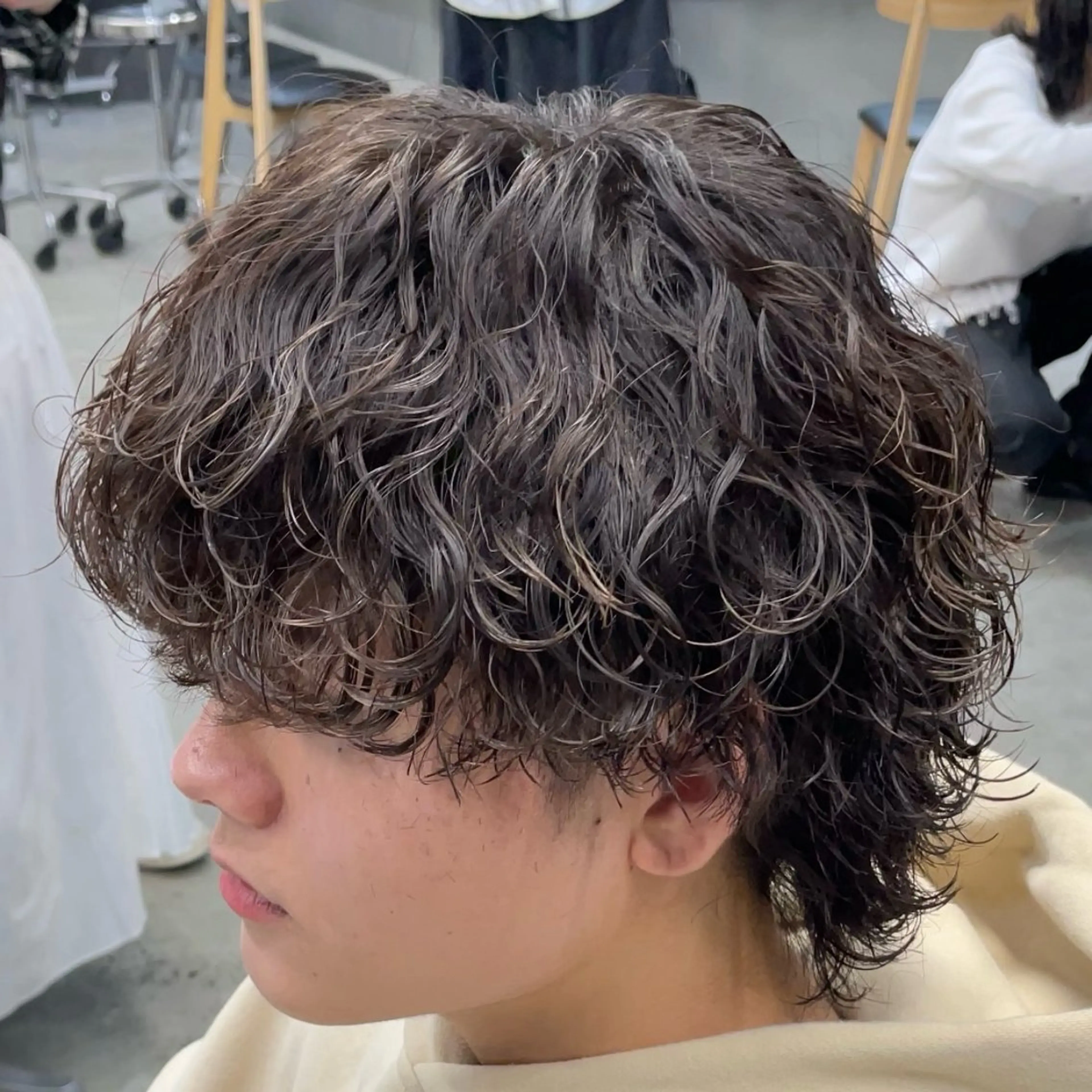 ミディアム パーマ ヘアアレンジ メンズ fifth 石川 凪のヘアスタイル