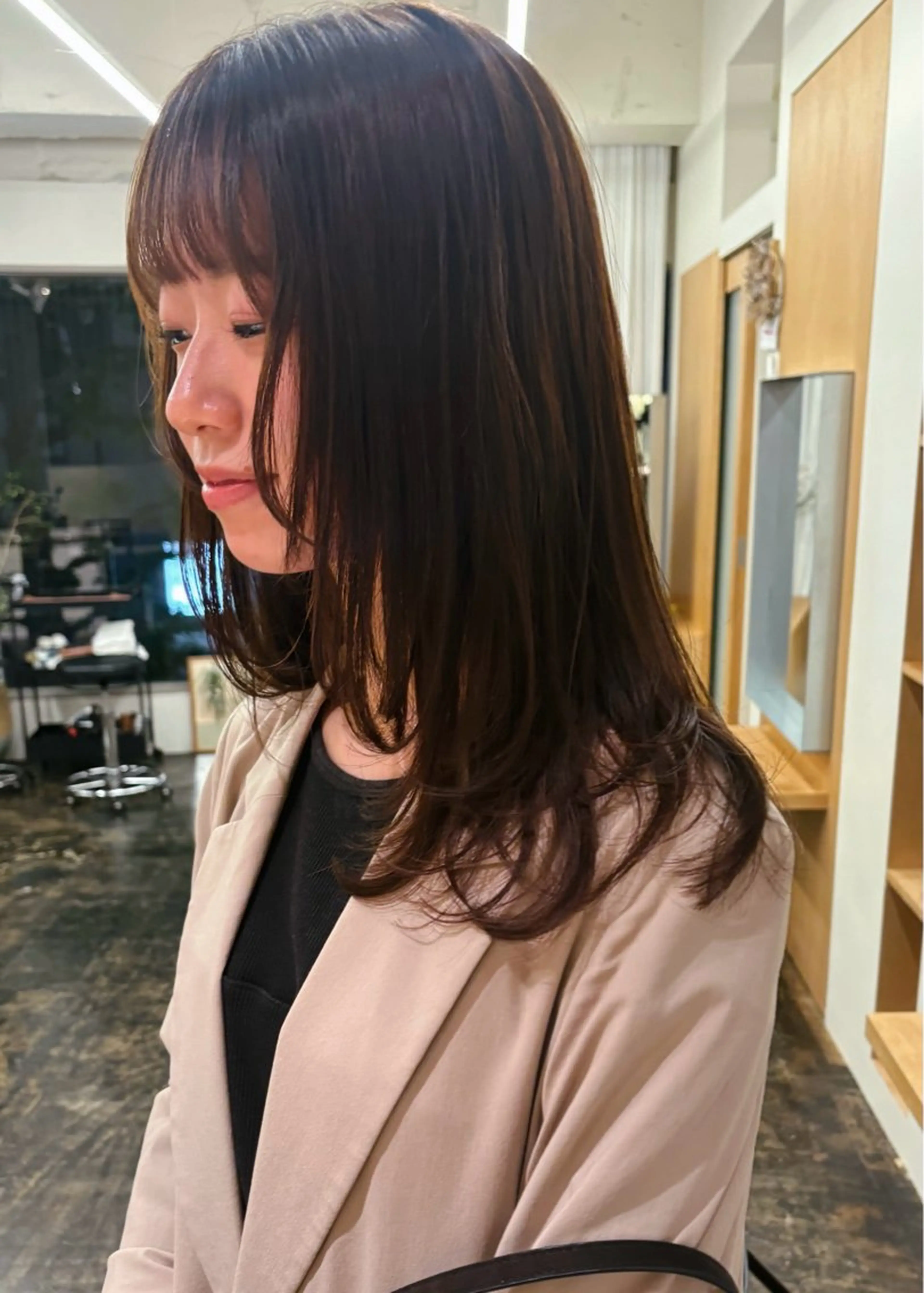 セミロング カラー レイヤーカット カット ヘアカラー 西山 紗耶香🪽 透明感カラー/ボブのヘアスタイル