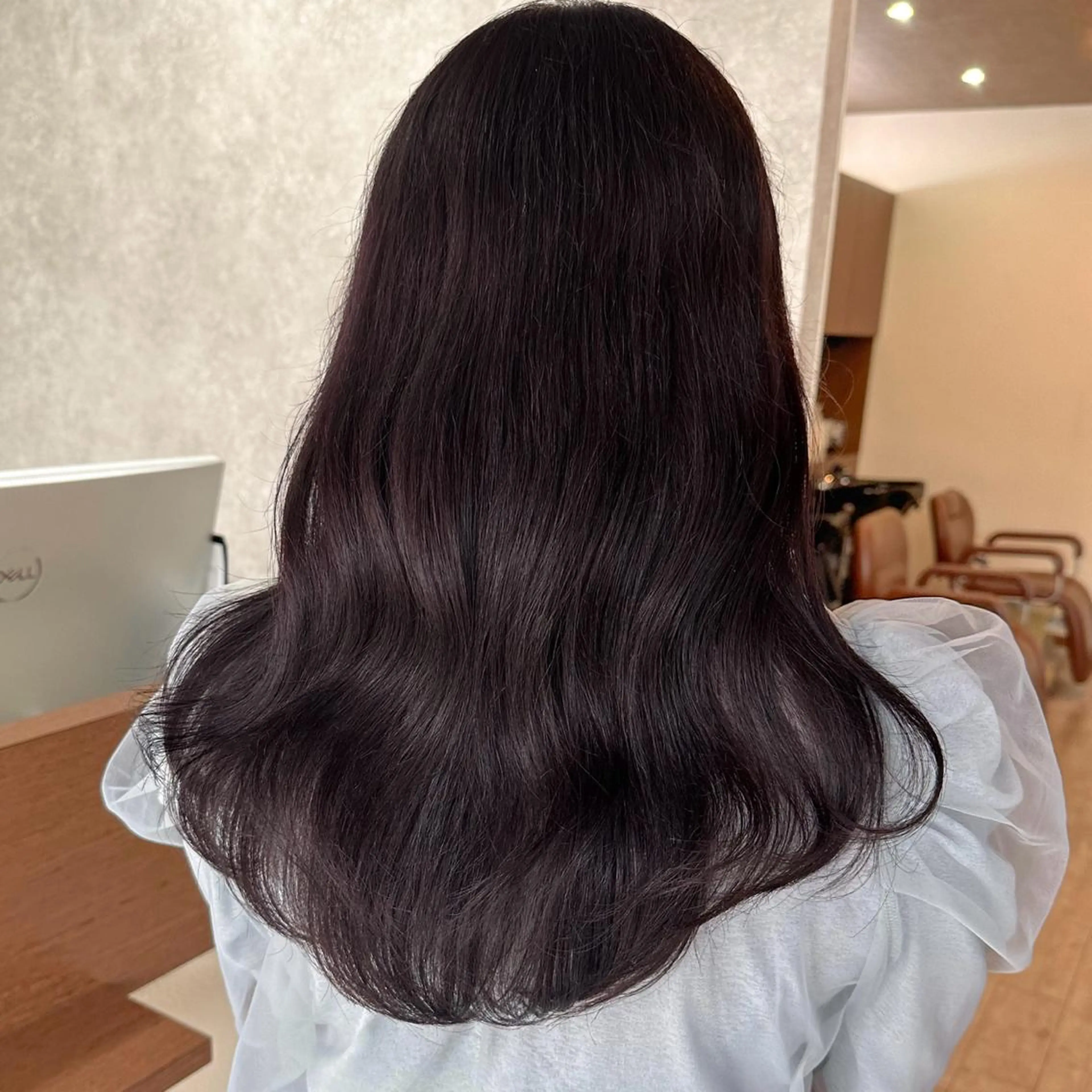 セミロング カラー ブラウンカラー ラベンダーカラー ラベンダーブラウン カット ヘアカラー トリートメント レイヤー/高橋 みく /池下/千種のヘアスタイル