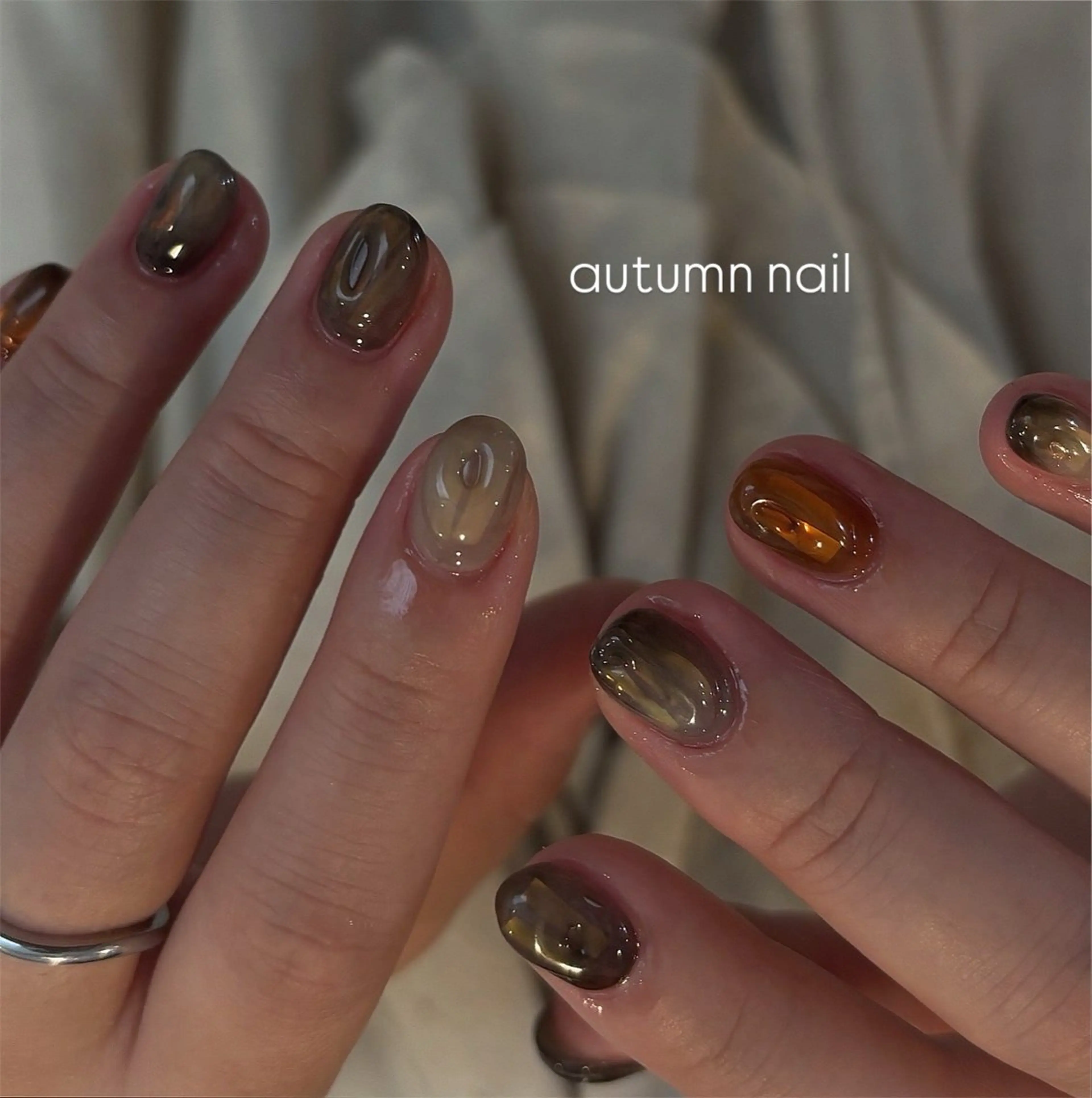 ネイル カジュアル ぷっくりネイル ショートネイル ハンドネイル nao＿nail .929のネイルデザイン