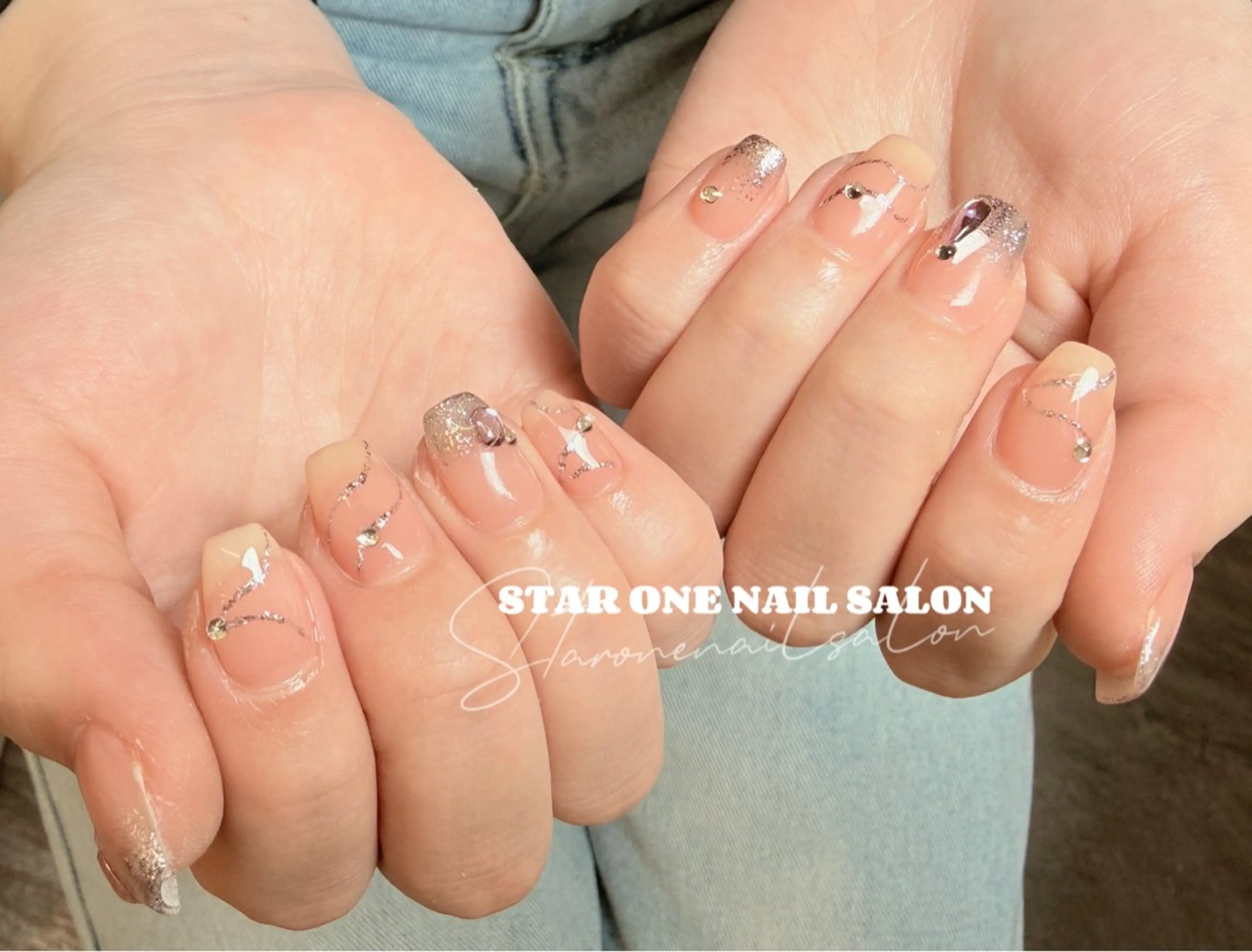 ネイル ハンドネイル 星 あみのネイルデザイン