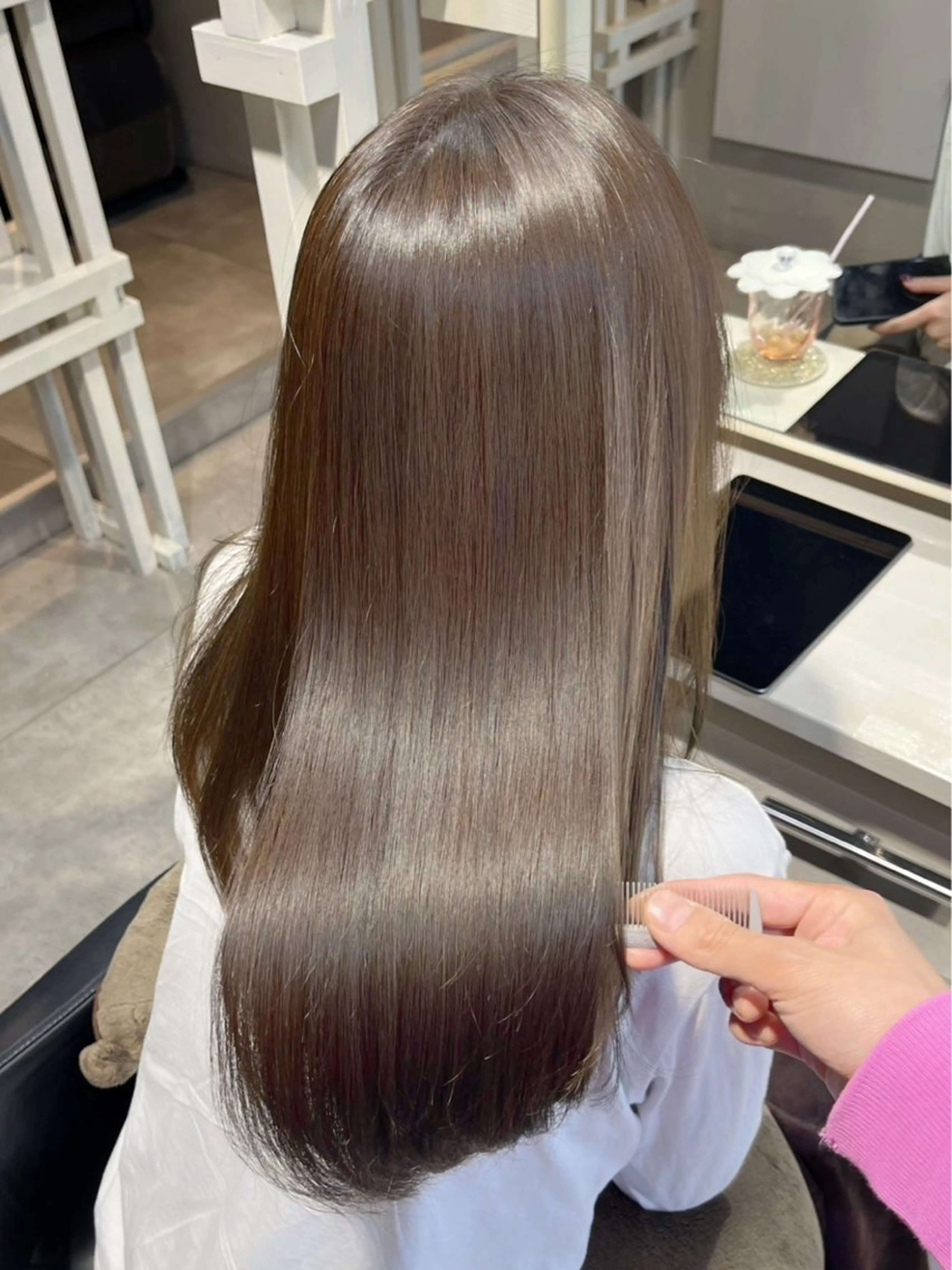 ロング カラー うる艶カラー/恵比寿 ベージュ/丸山陽平のヘアスタイル