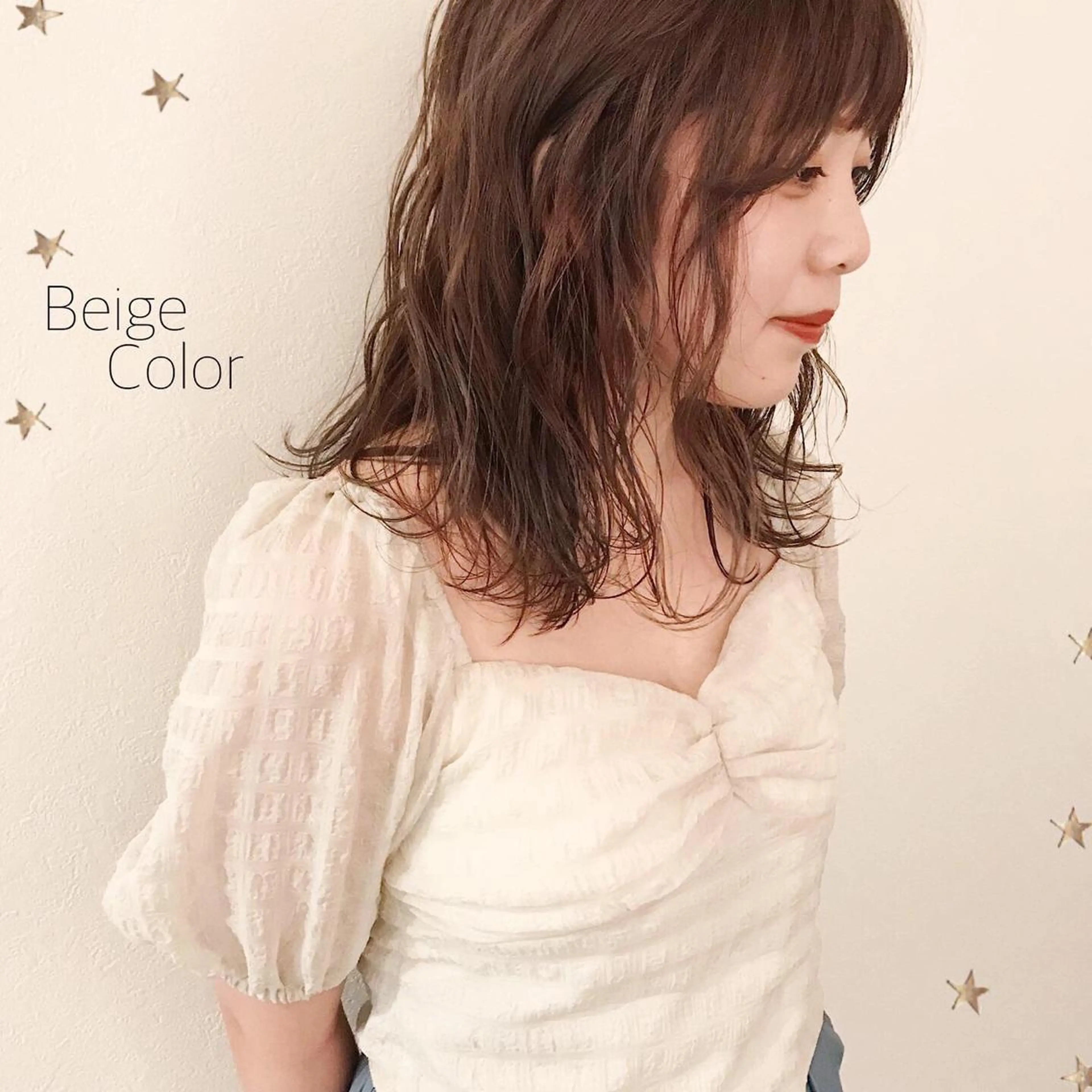 ミディアム カラー 市川 千夏のヘアスタイル