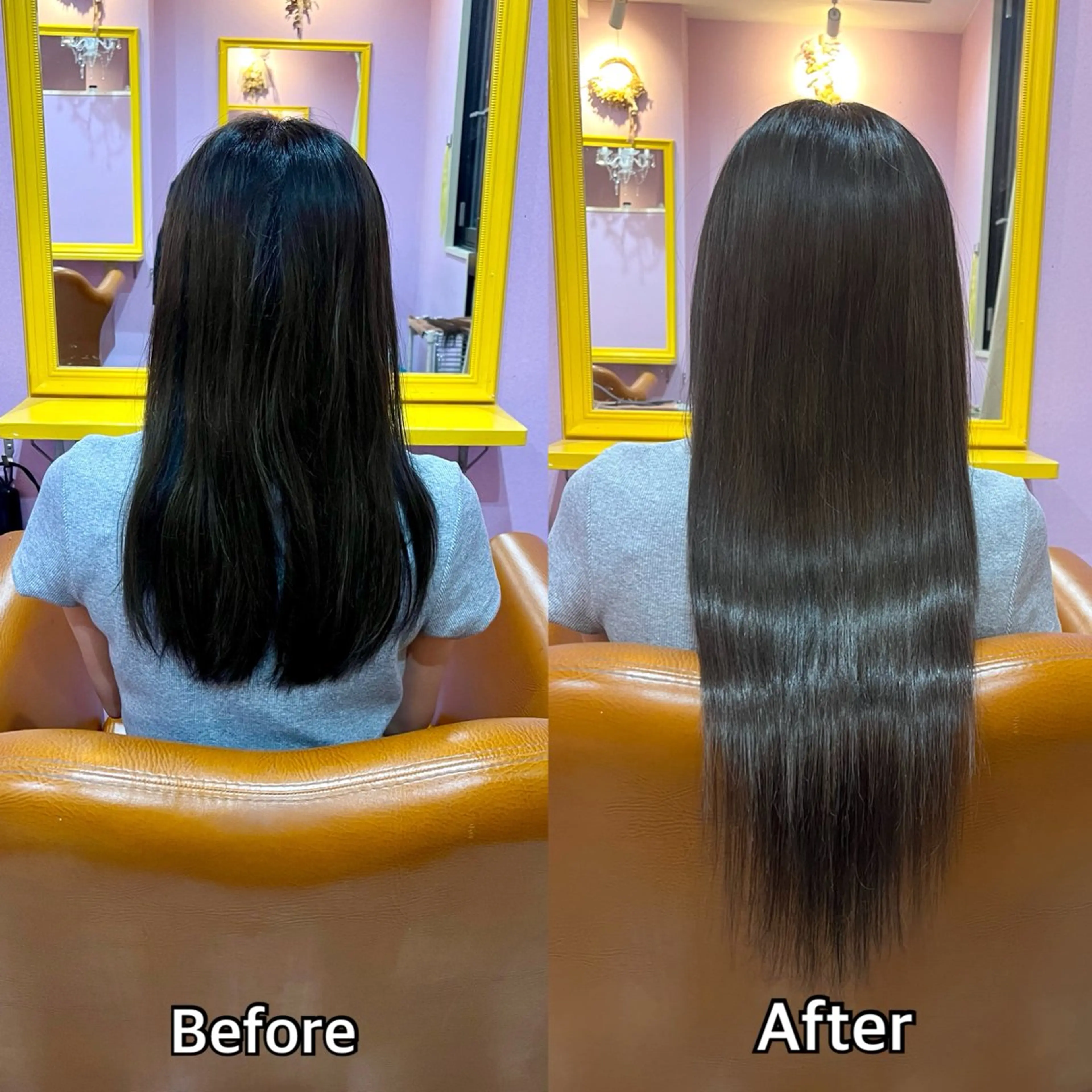 ロング シール＋ちび編み込み エクステ梅田🐨のヘアスタイル