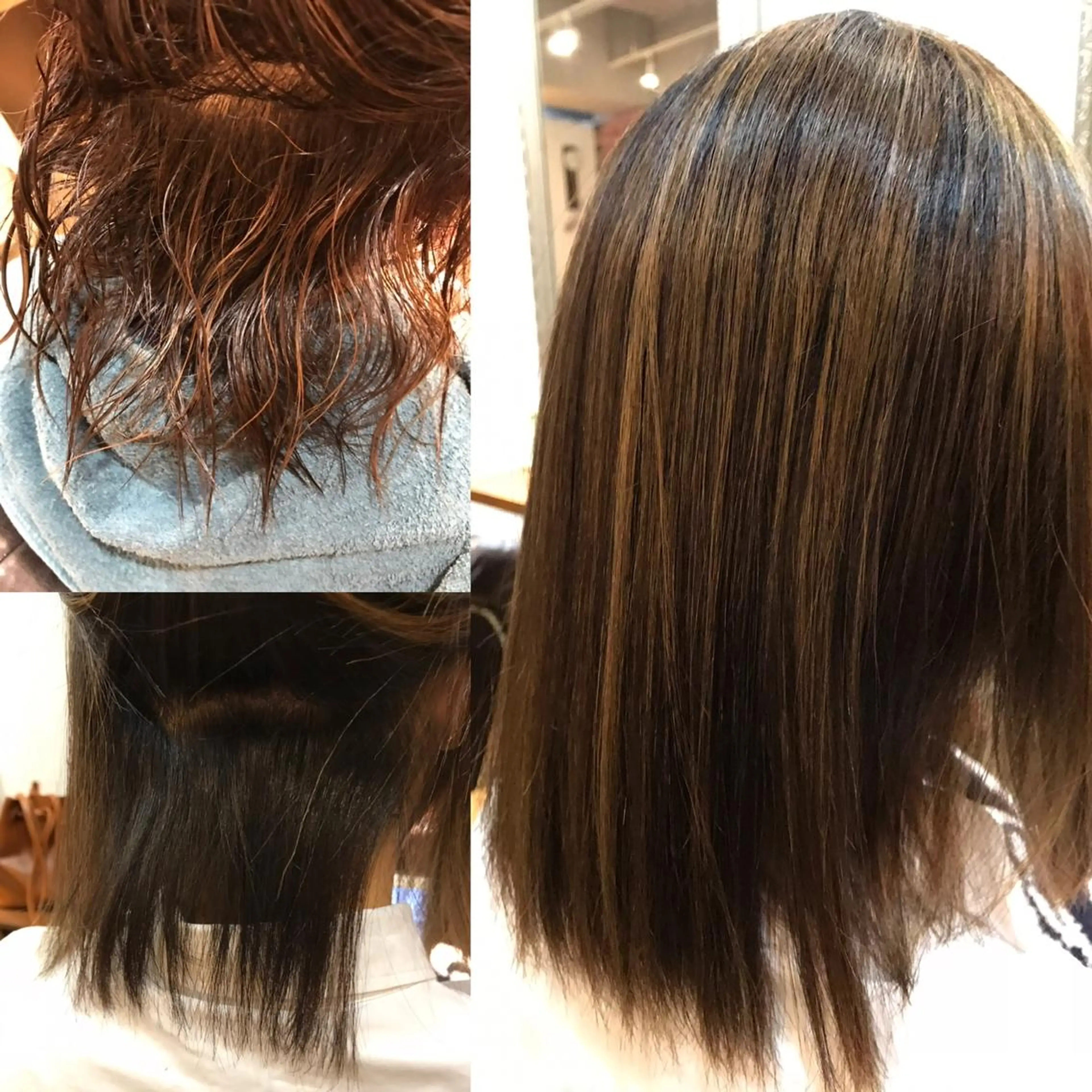 ミディアム ハイライト 縮毛矯正 カット 縮毛矯正 OneWORLD所属・福井 稜平のヘアスタイル