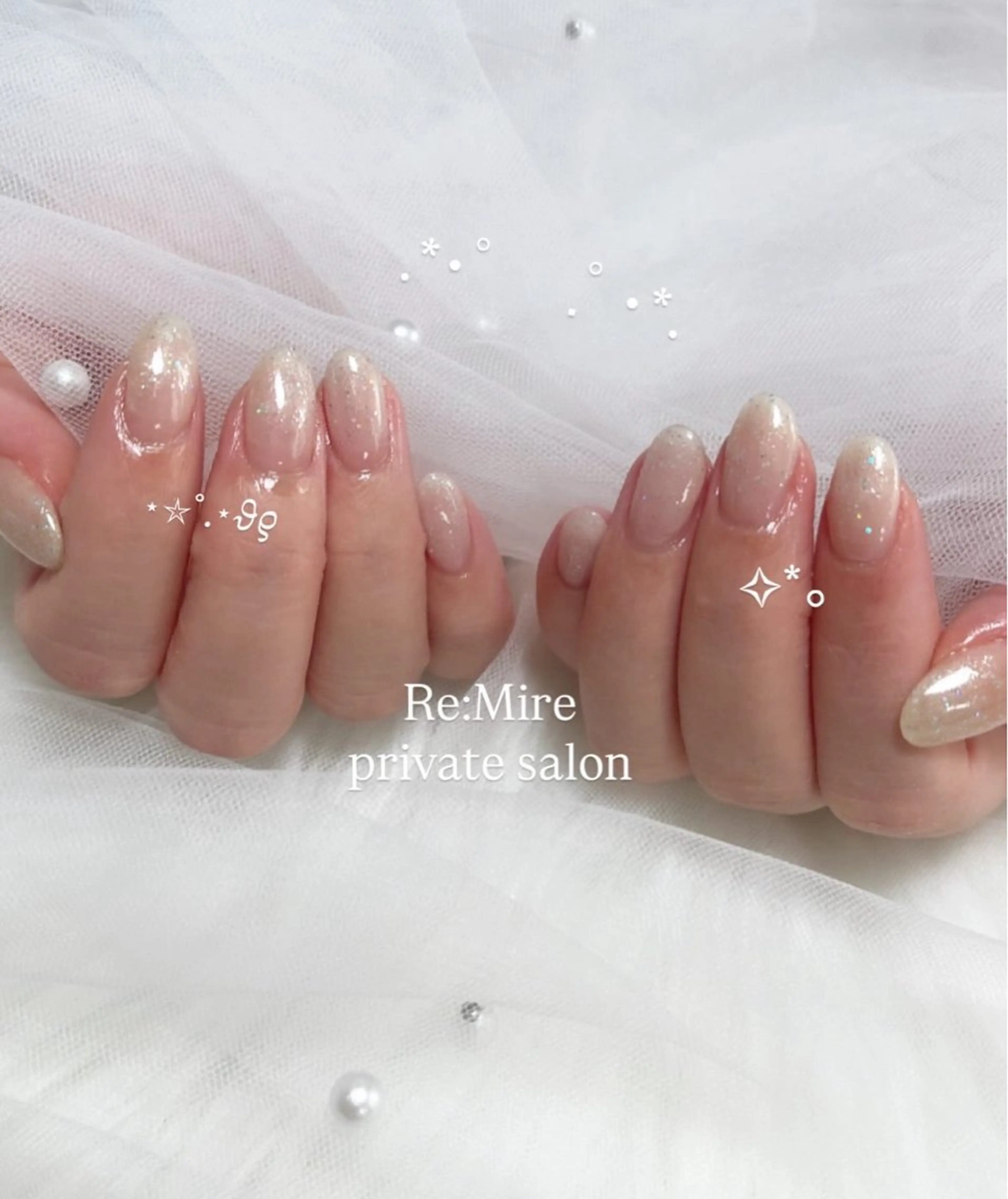 ネイル ラメ(グリッター) ラメグラデーション ハンドネイル Re: Mireのネイルデザイン