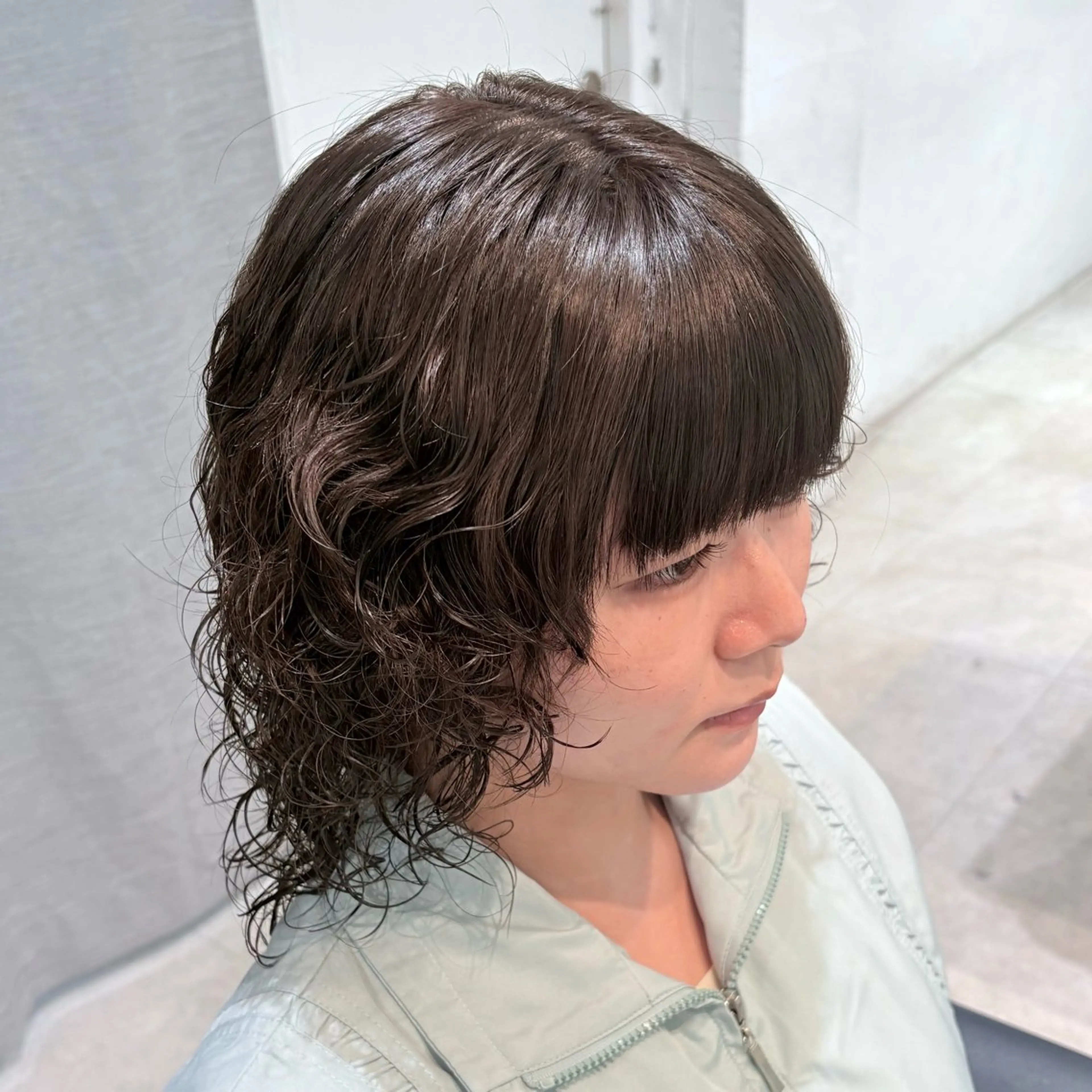 セミロング パーマ セミロングパーマ ウルフカット カット 縮毛矯正/Wカラー /アレンジ🌙あまにのヘアスタイル