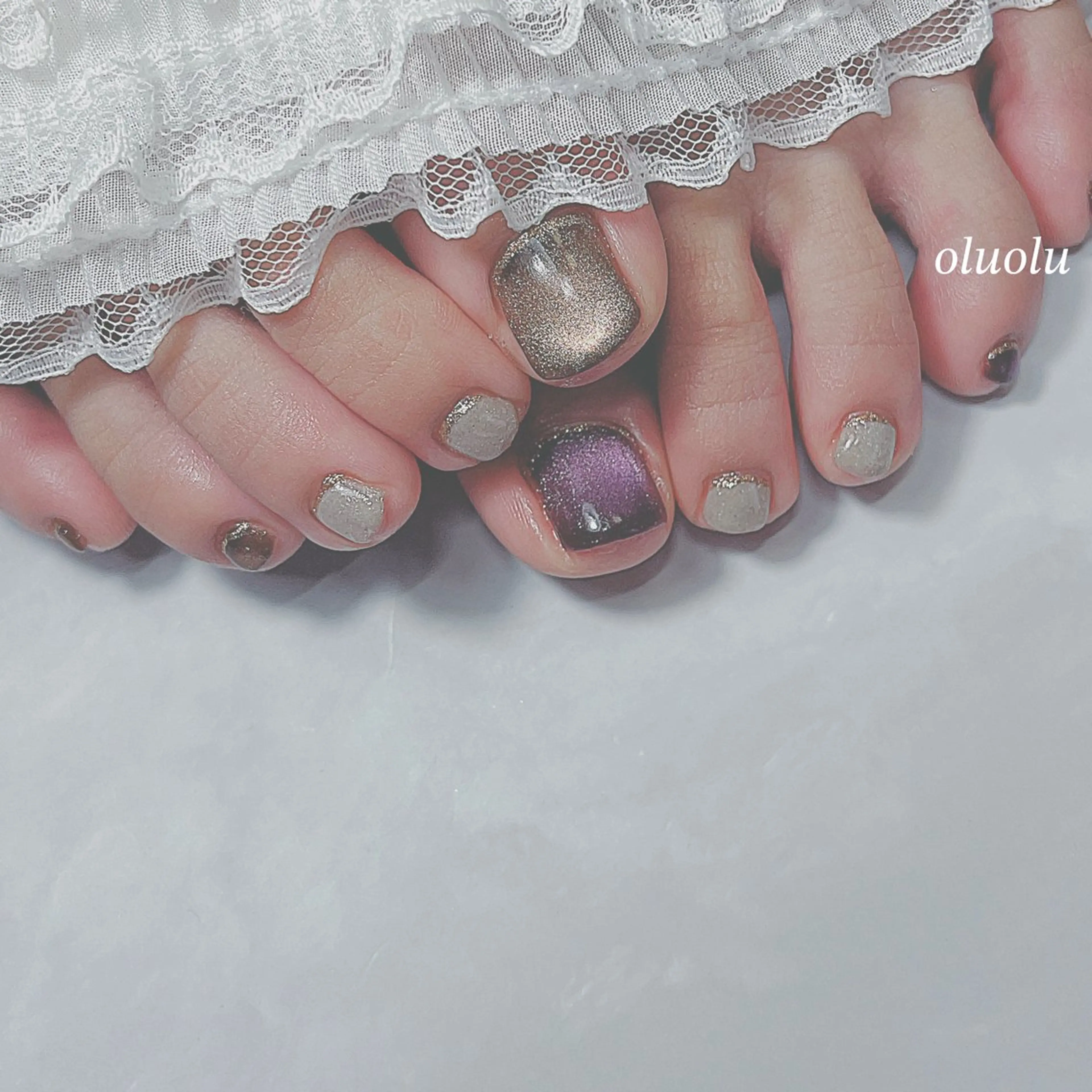 ネイル アートネイル フットネイル マグネットネイル ニュアンスネイル 大村 紬華のネイルデザイン