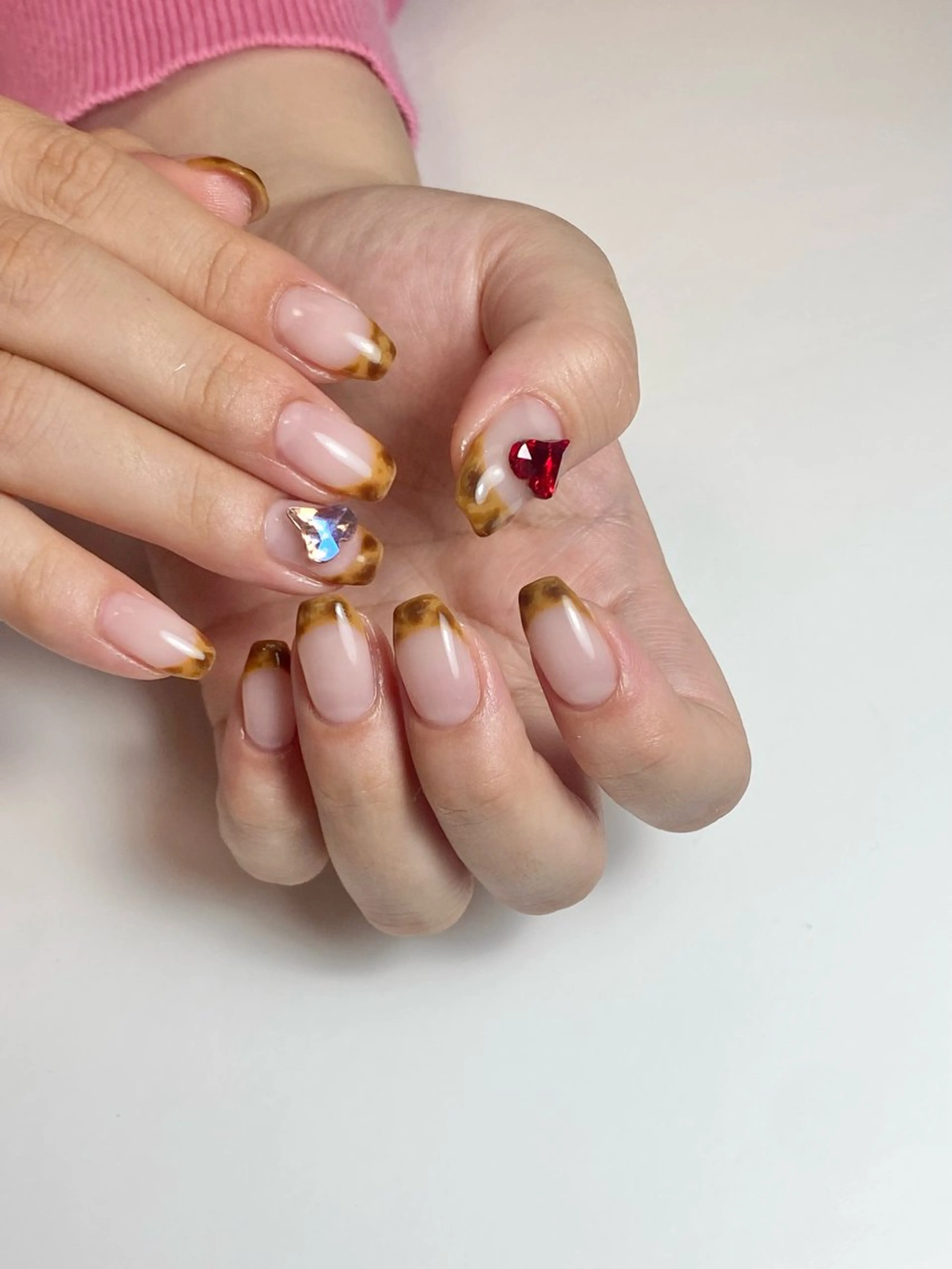 ネイル べっ甲ネイル フレンチネイル フットネイル モア 錦糸町のネイルデザイン