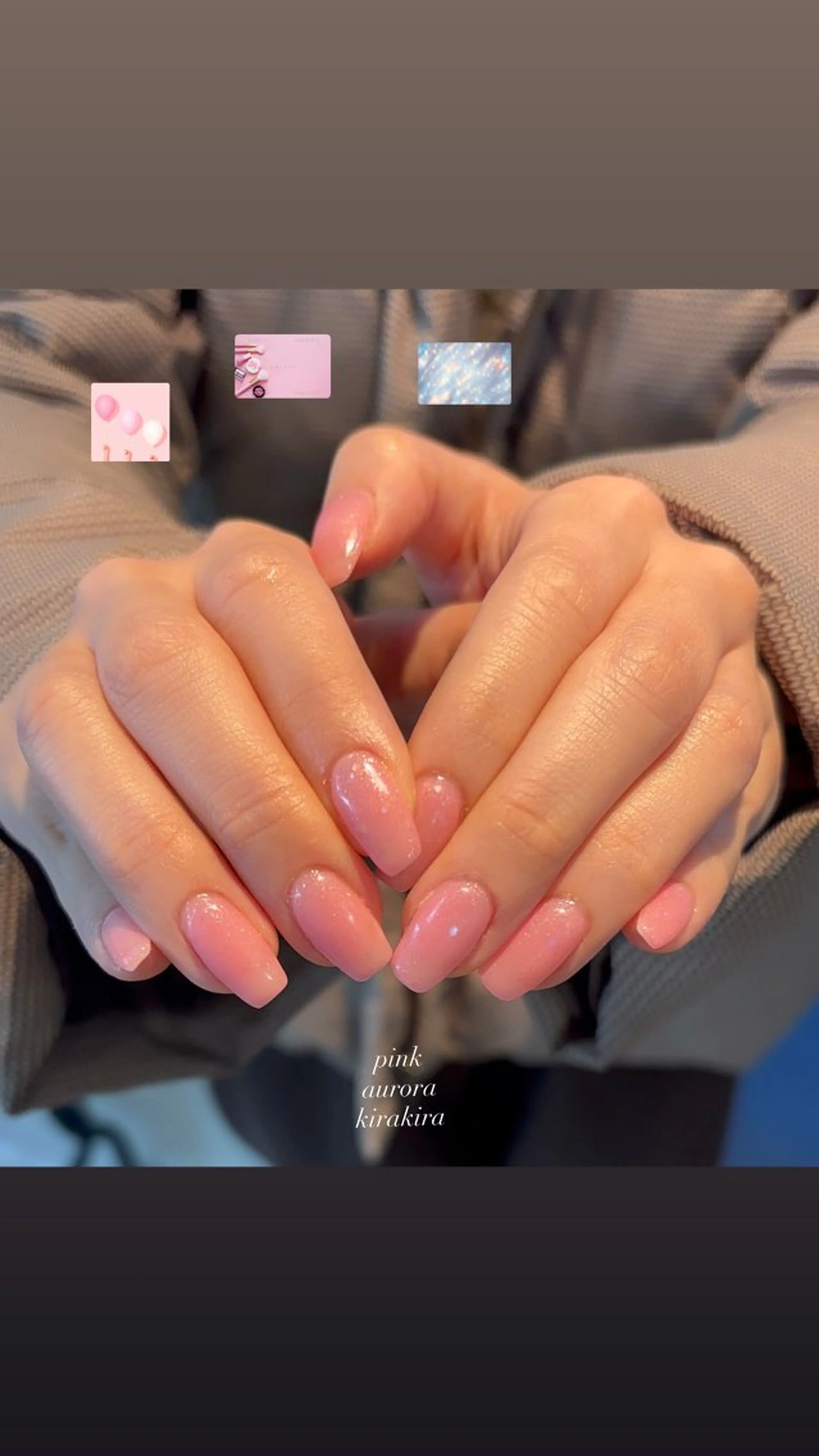 ネイル オーロラネイル ラメ(グリッター) ピンク free'snail N A Oのネイルデザイン