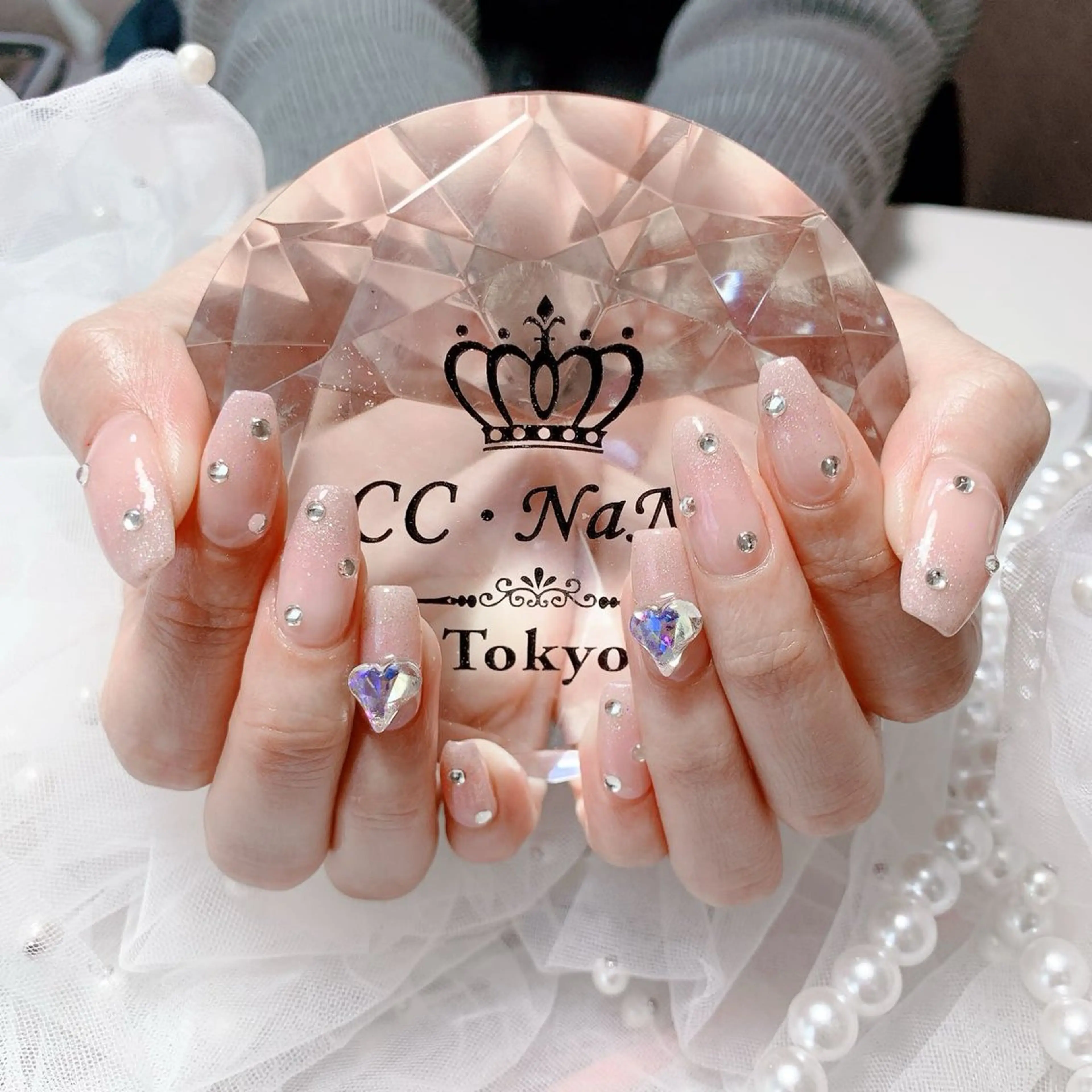ネイル アートネイル 桜ネイル シンプルネイル ハンドネイル 💎CC・NaNa 韓国風ネイル🌙Cのネイルデザイン
