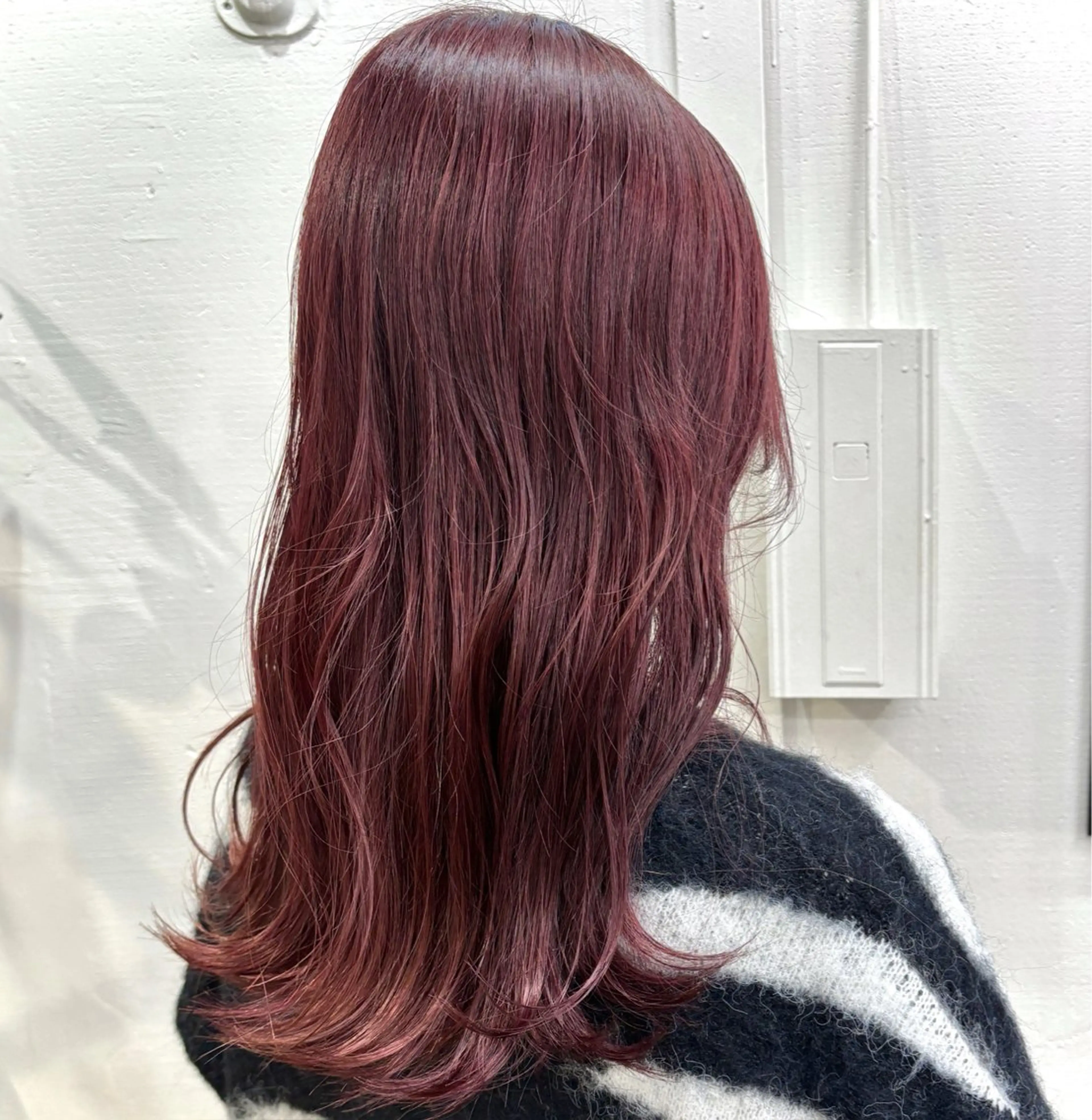 セミロング カラー ブリーチ ラベンダーカラー ブリーチなしカラー ピンクカラー ピンクラベンダー 暖色カラー/天神/ ヘイマサクラのヘアスタイル