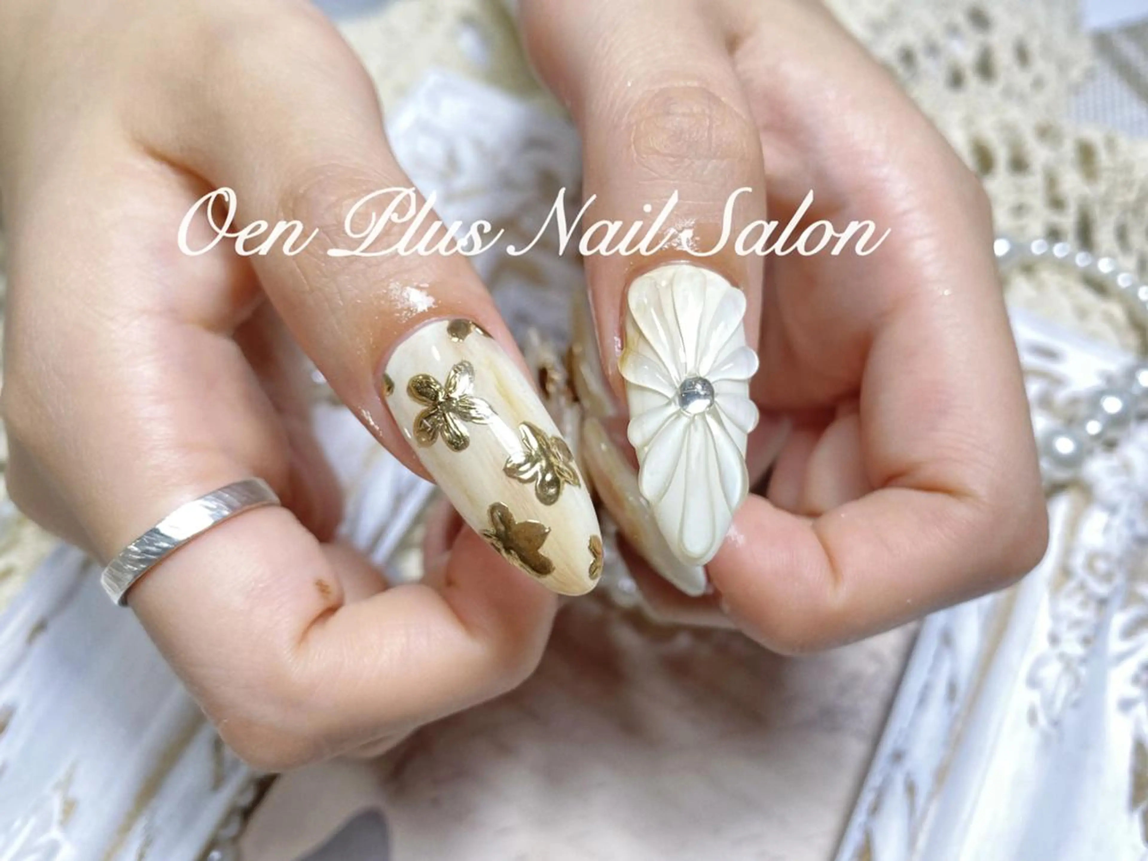 ネイル チークネイル フレンチネイル ガーリー グラデーション ハート ハンドネイル One plus あやのネイルデザイン