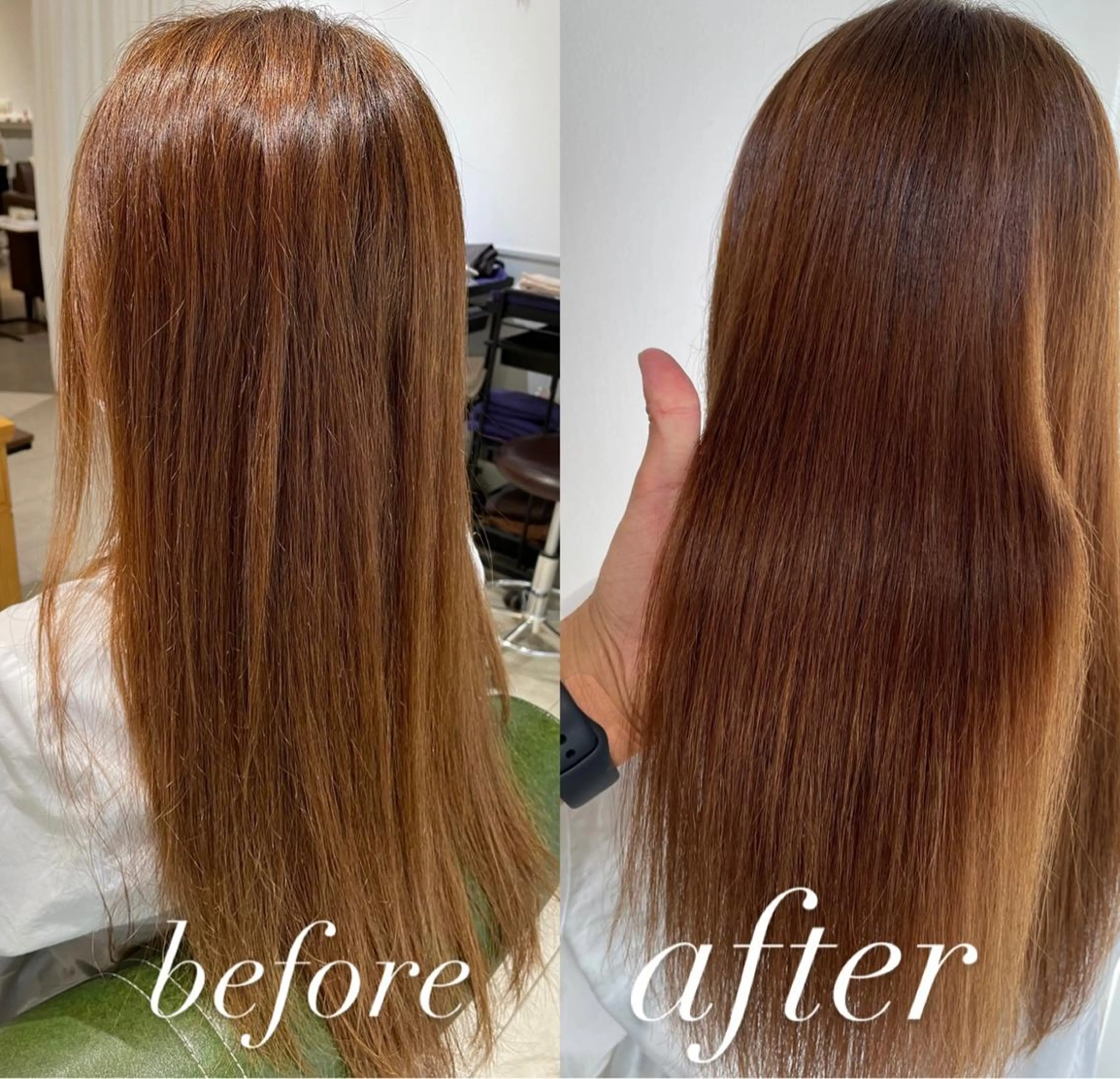 ロング カラー パーマ アクアカラー 髪質改善 トリートメント 過去一の柔髪ヘア 🌿einshairのヘアスタイル
