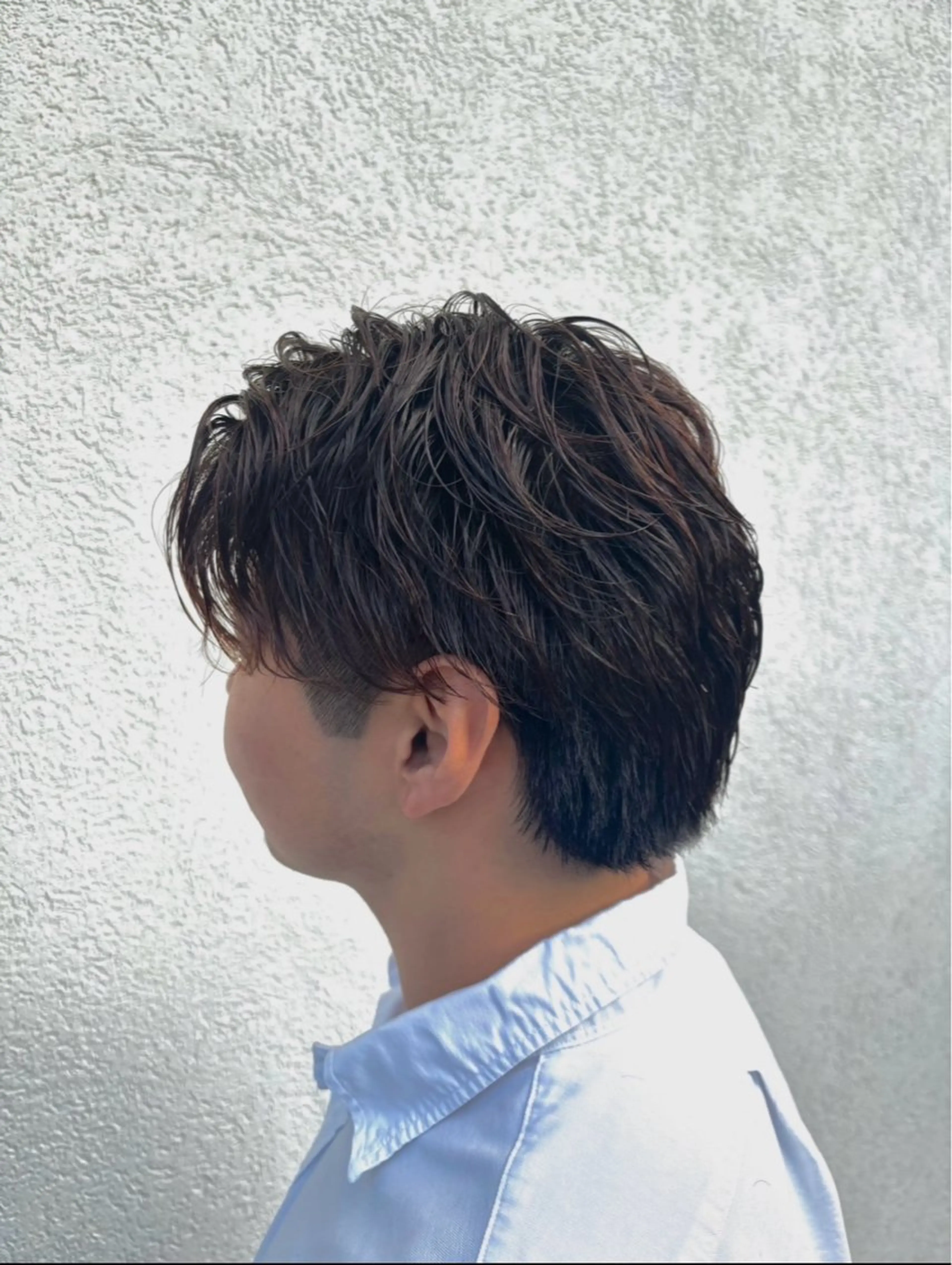 ミディアム パーマ メンズ ミディアムパーマ センターパート メンズパーマ ニュアンスパーマ カット パーマ 【YASUMURA】 髙井　透馬のヘアスタイル