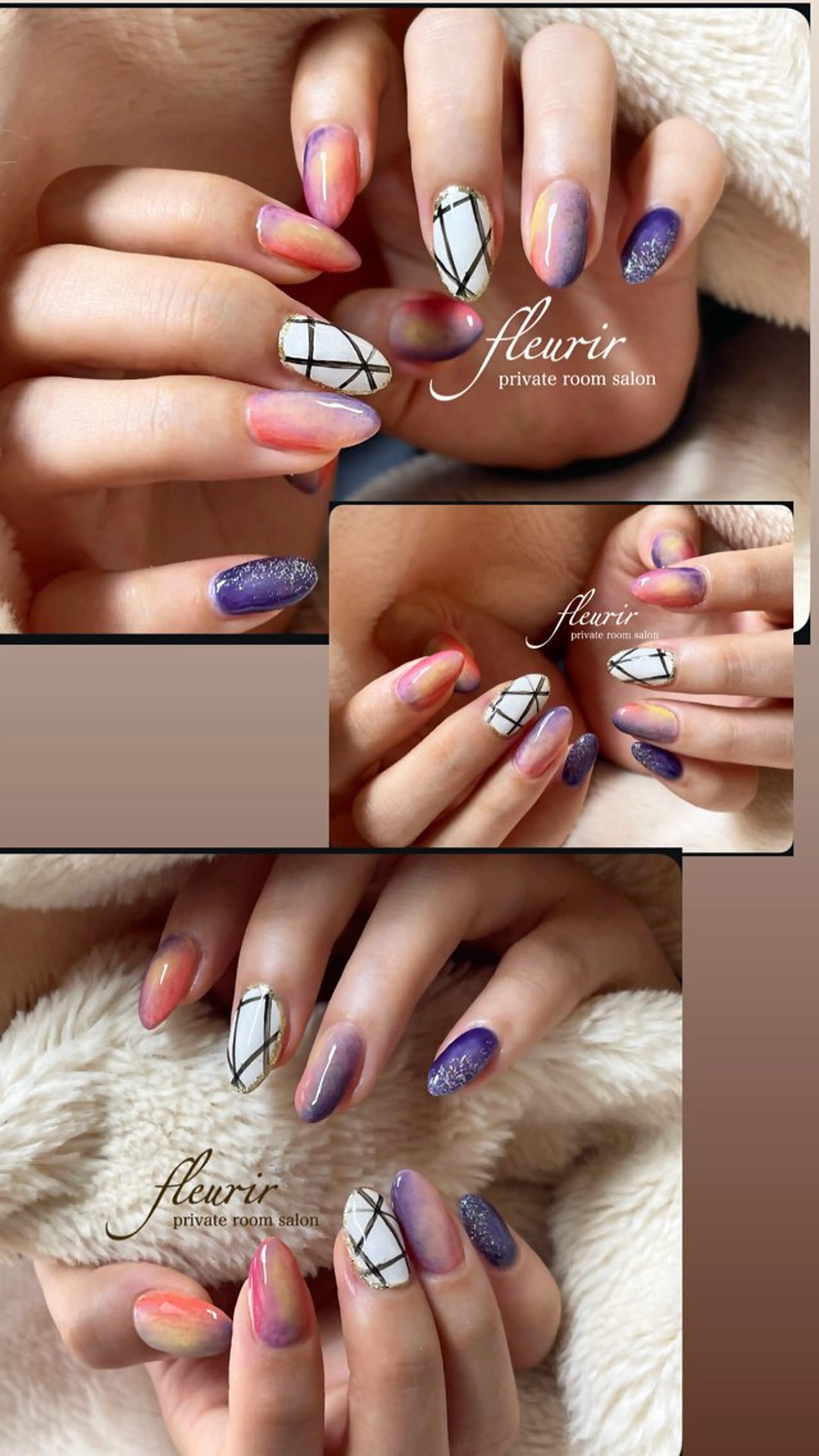 ネイル ハロウィン ニュアンスネイル フルリール 【プライベートサロンのネイルデザイン