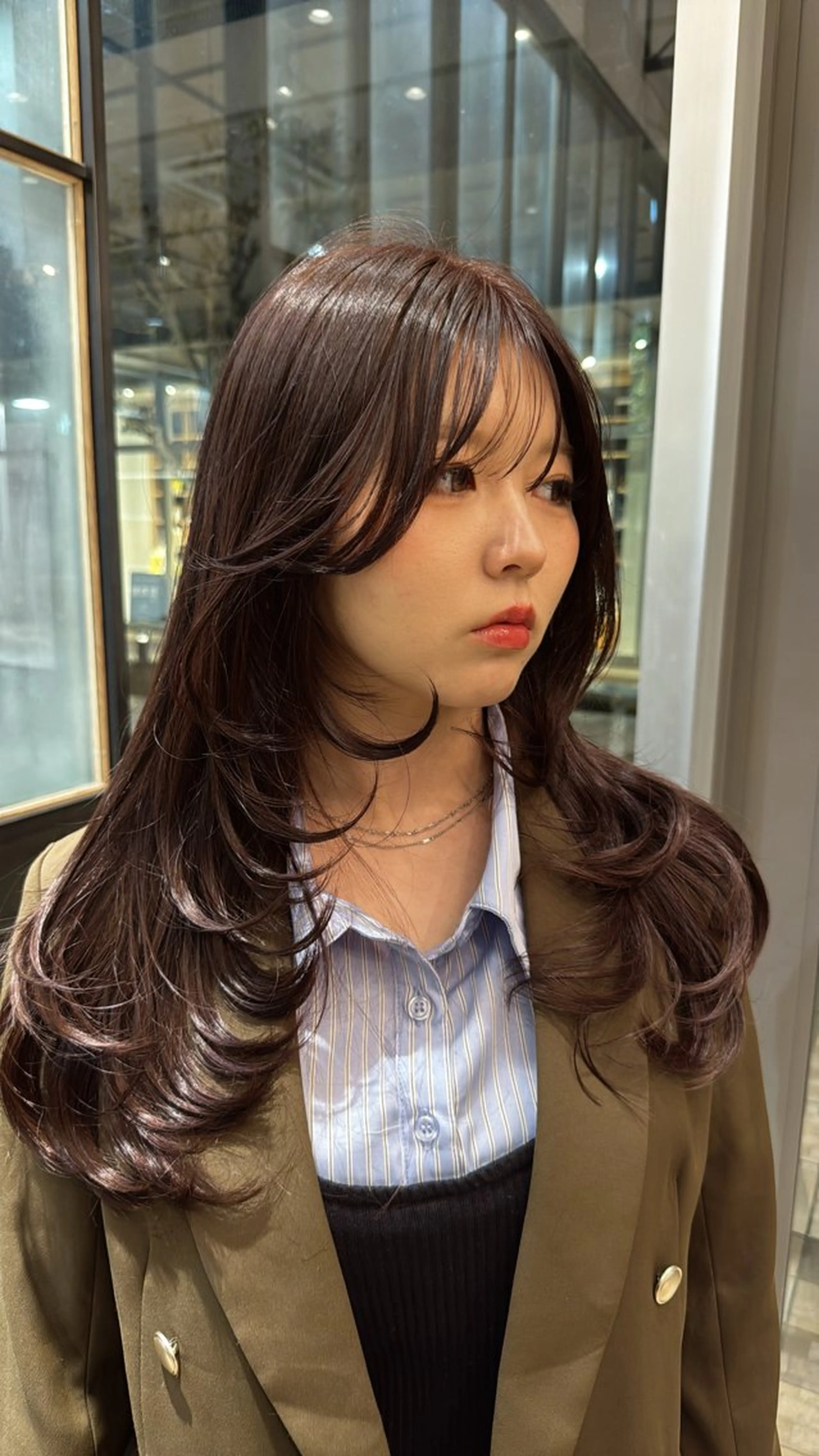 セミロング カット ヘアカラー レイヤーカット /momocaのヘアスタイル