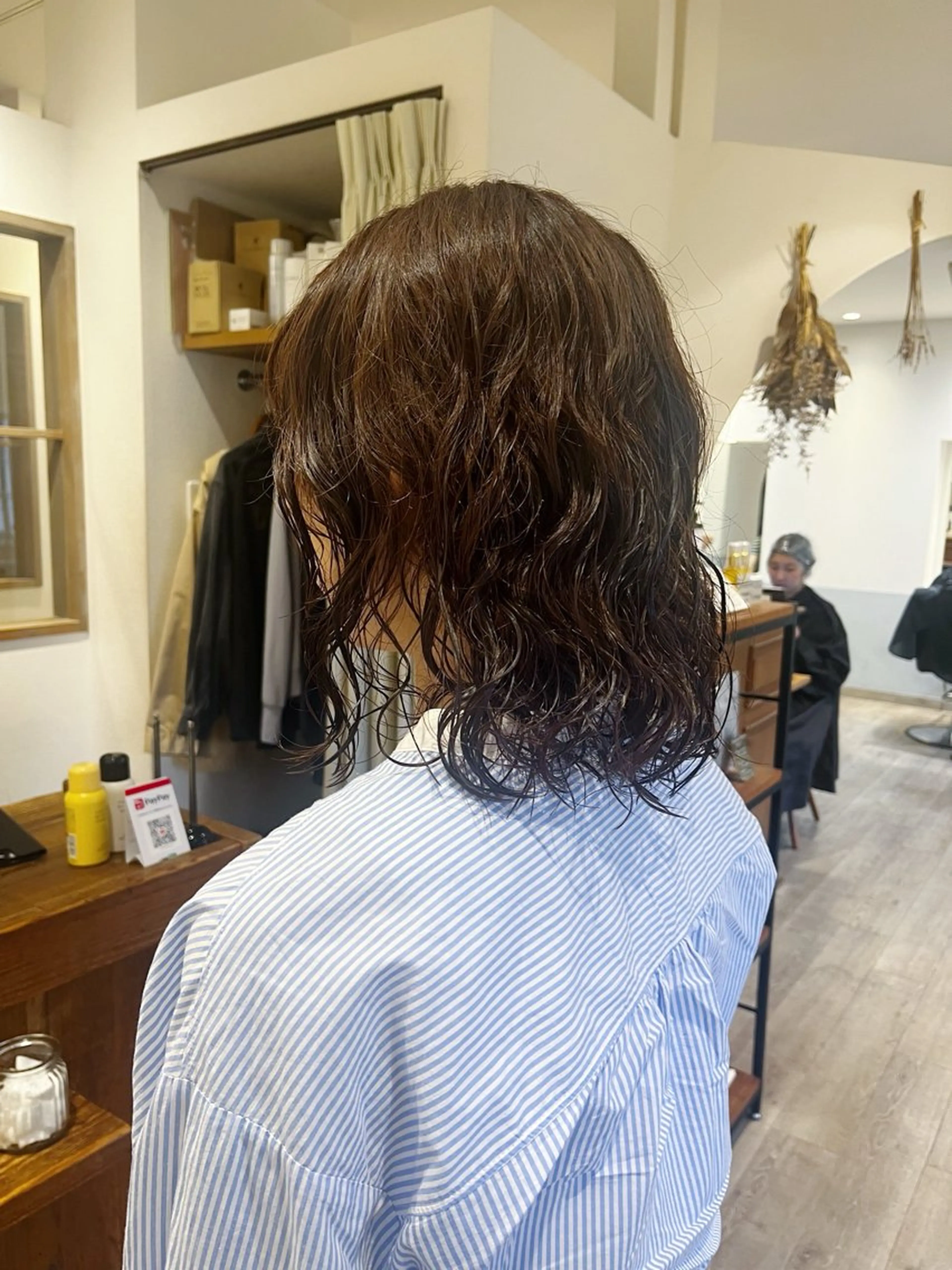 ミディアム パーマ ミディアムパーマ ボブ カット ヘアカラー パーマ トリートメント 上品な暖色/丸みボブ Chie🪷のヘアスタイル