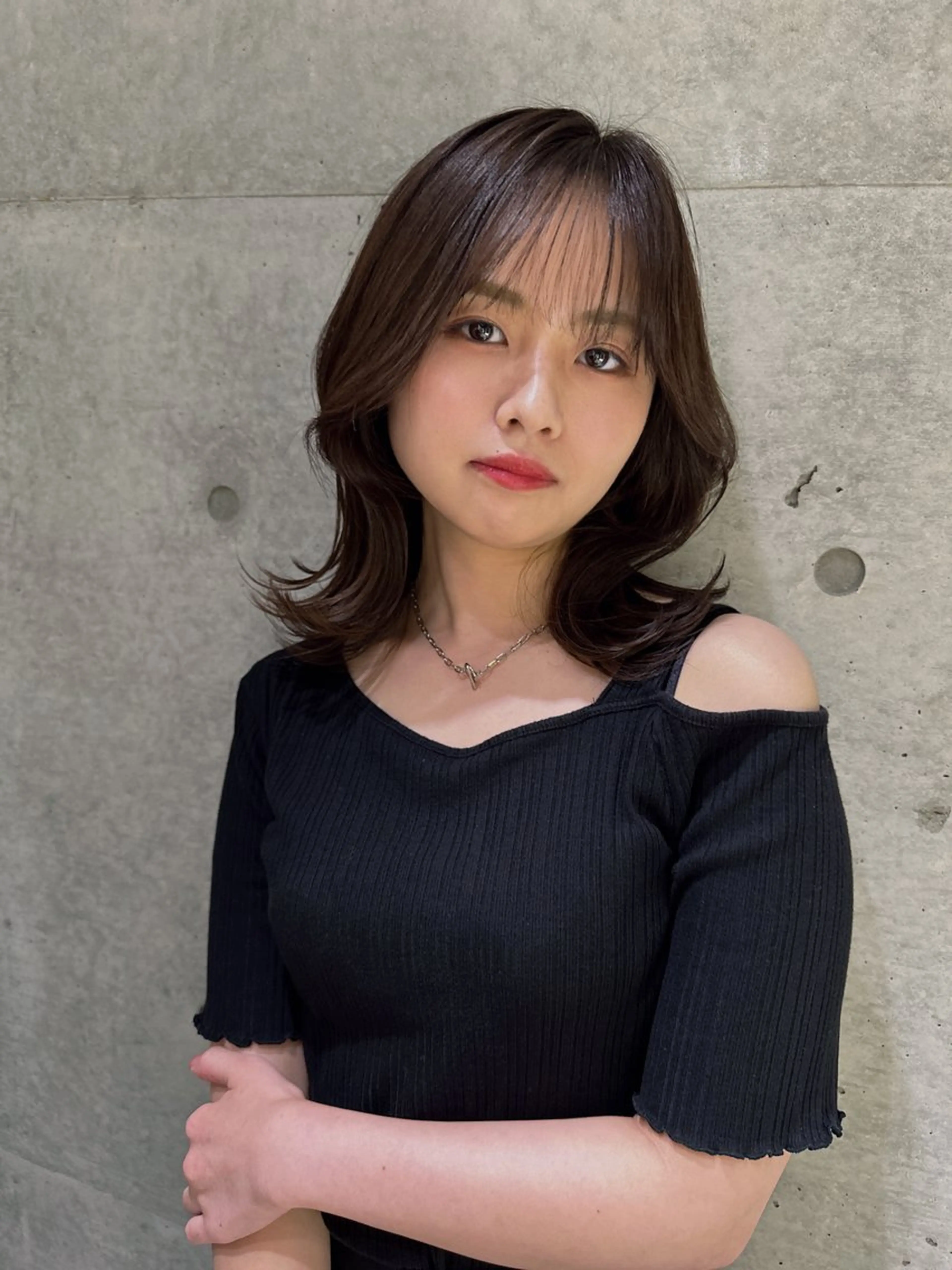 セミロング ヘアカラー トリートメント ✨髪質改善特化✨副 店長椎葉信乃介のヘアスタイル