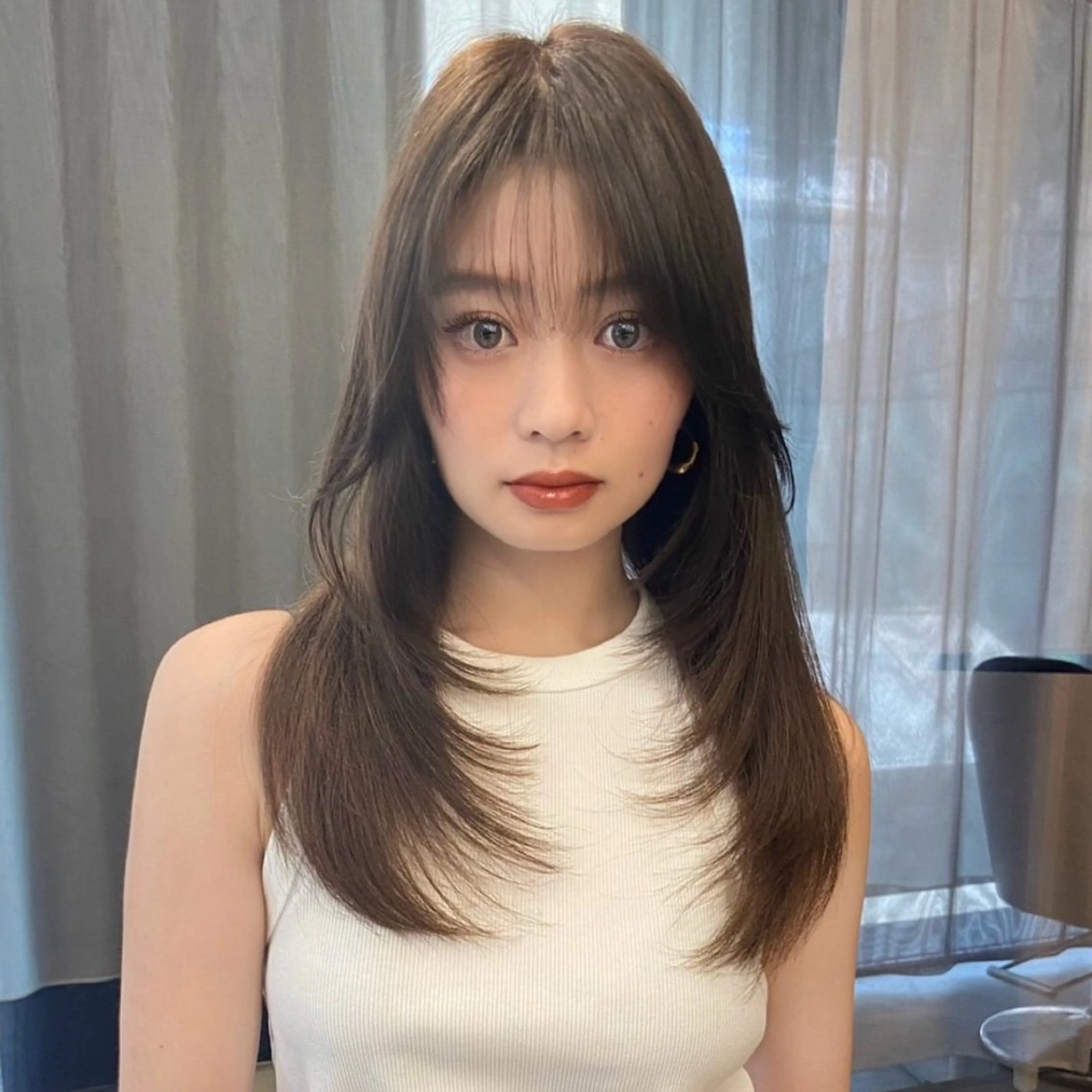 ロング カラー ベージュカラー レイヤーカット 髪質改善/韓国ヘア 顔まわり特化yutoのヘアスタイル