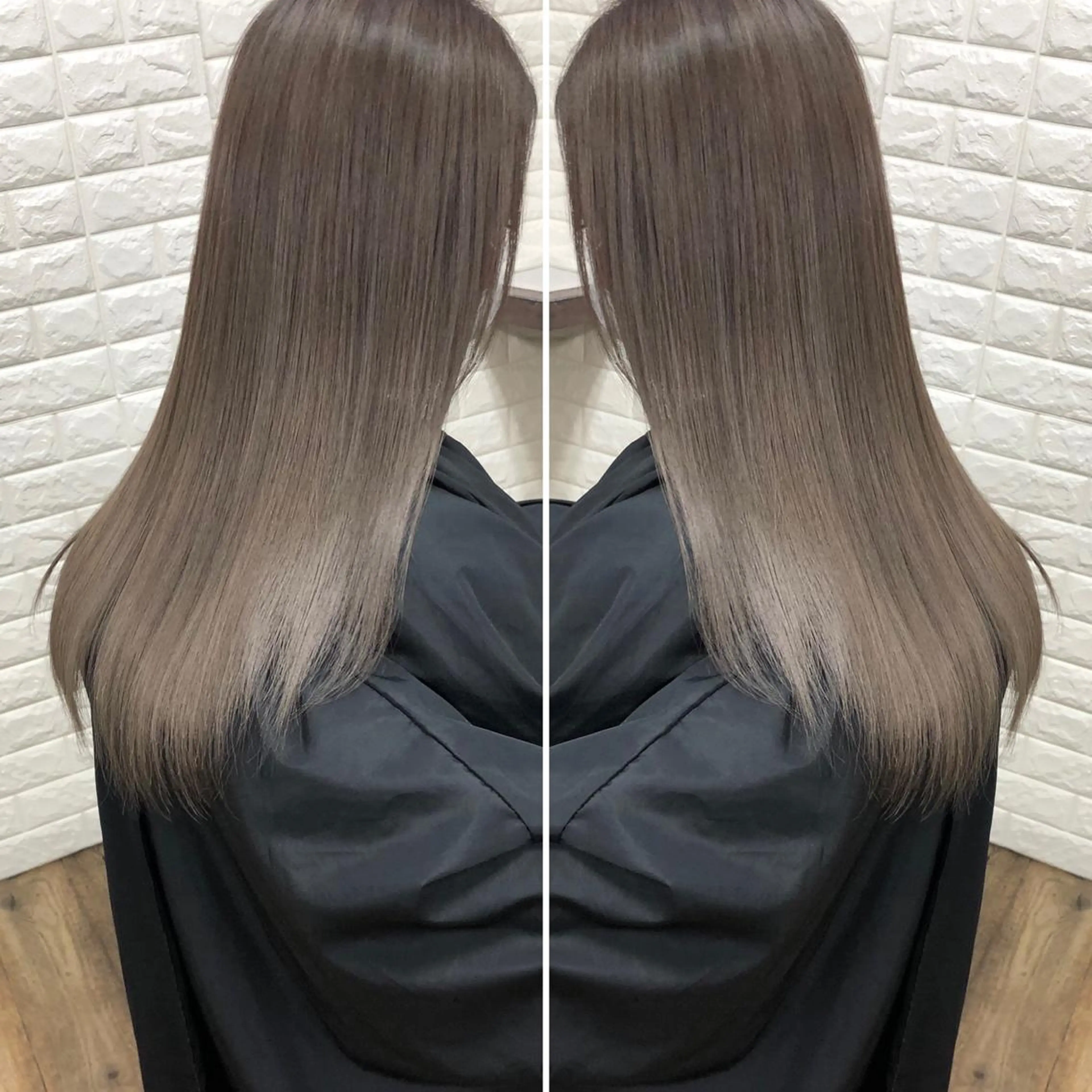 セミロング カラー バレイヤージュ ブリーチ ケアブリーチ レイヤーカット ヘアカラー トリートメント famille所属・famille ファミーユのヘアスタイル