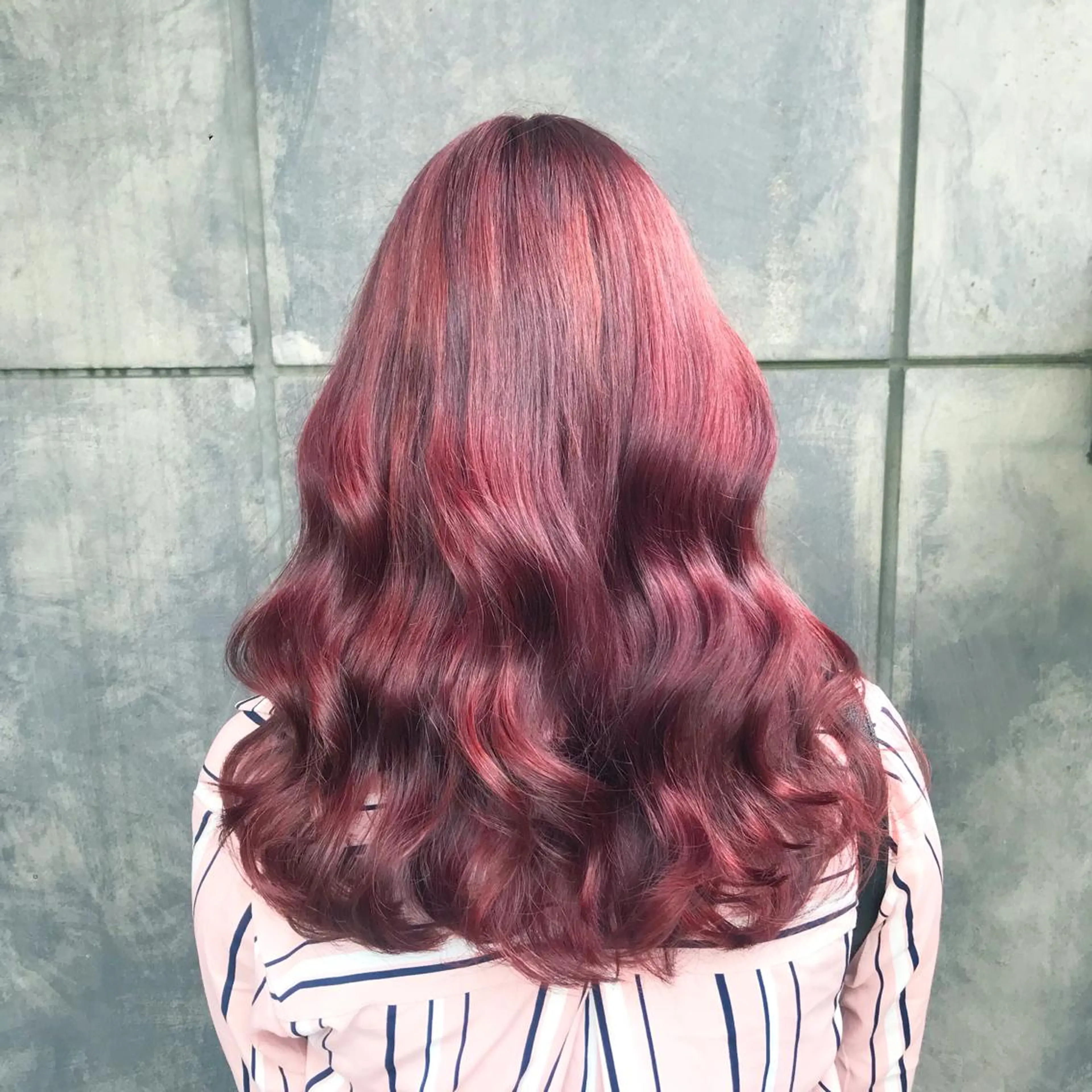 ロング カラー ブリーチ ラベンダーカラー ピンクカラー ピンクラベンダー ヨシンモリ K-POP好き美容師 🇰🇷Kai.Yのヘアスタイル