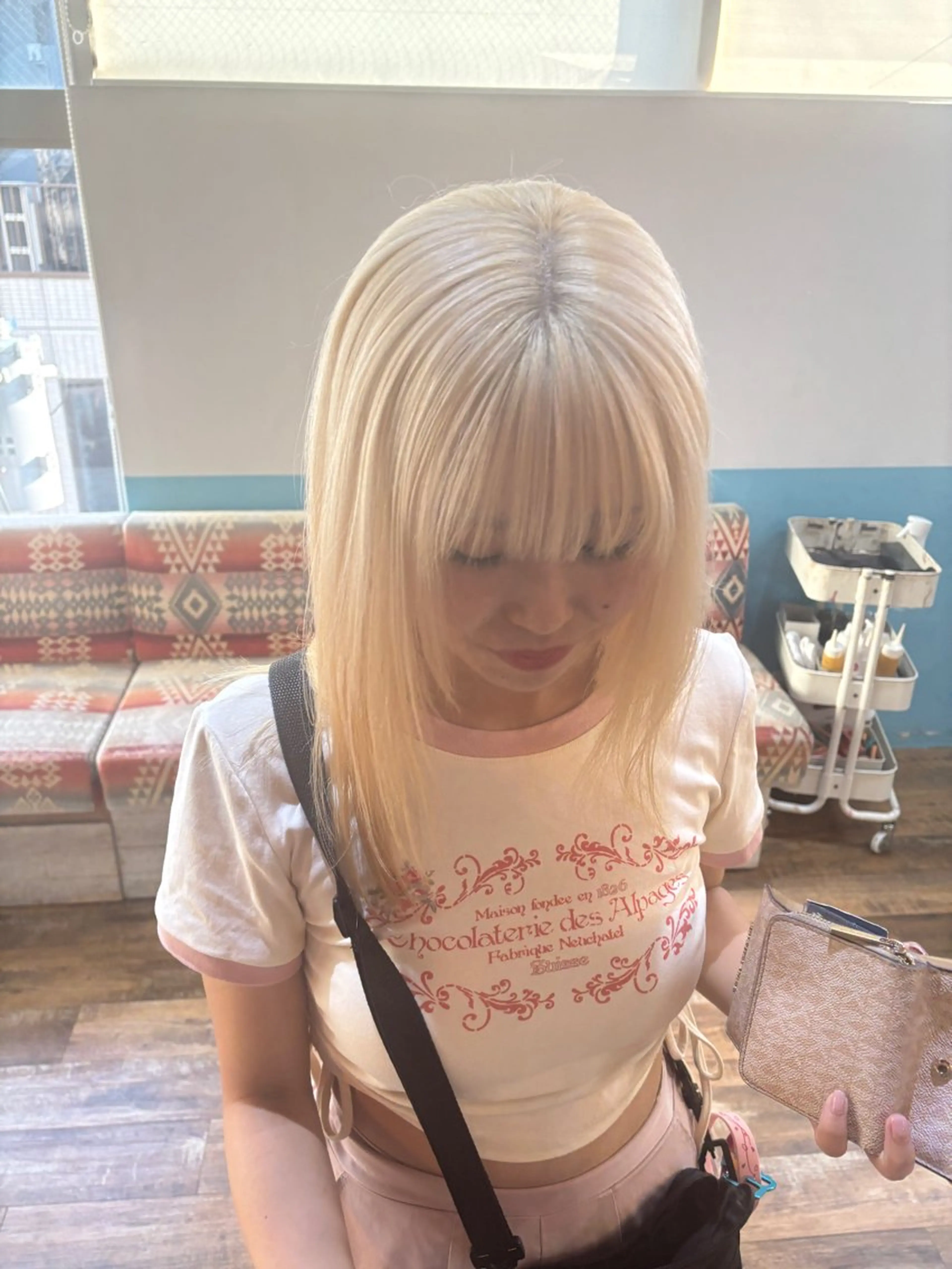 カラー 抜きっぱなしブロンド ブロンド ブリーチ/パーマ ♡MIYUU♡横浜のヘアスタイル