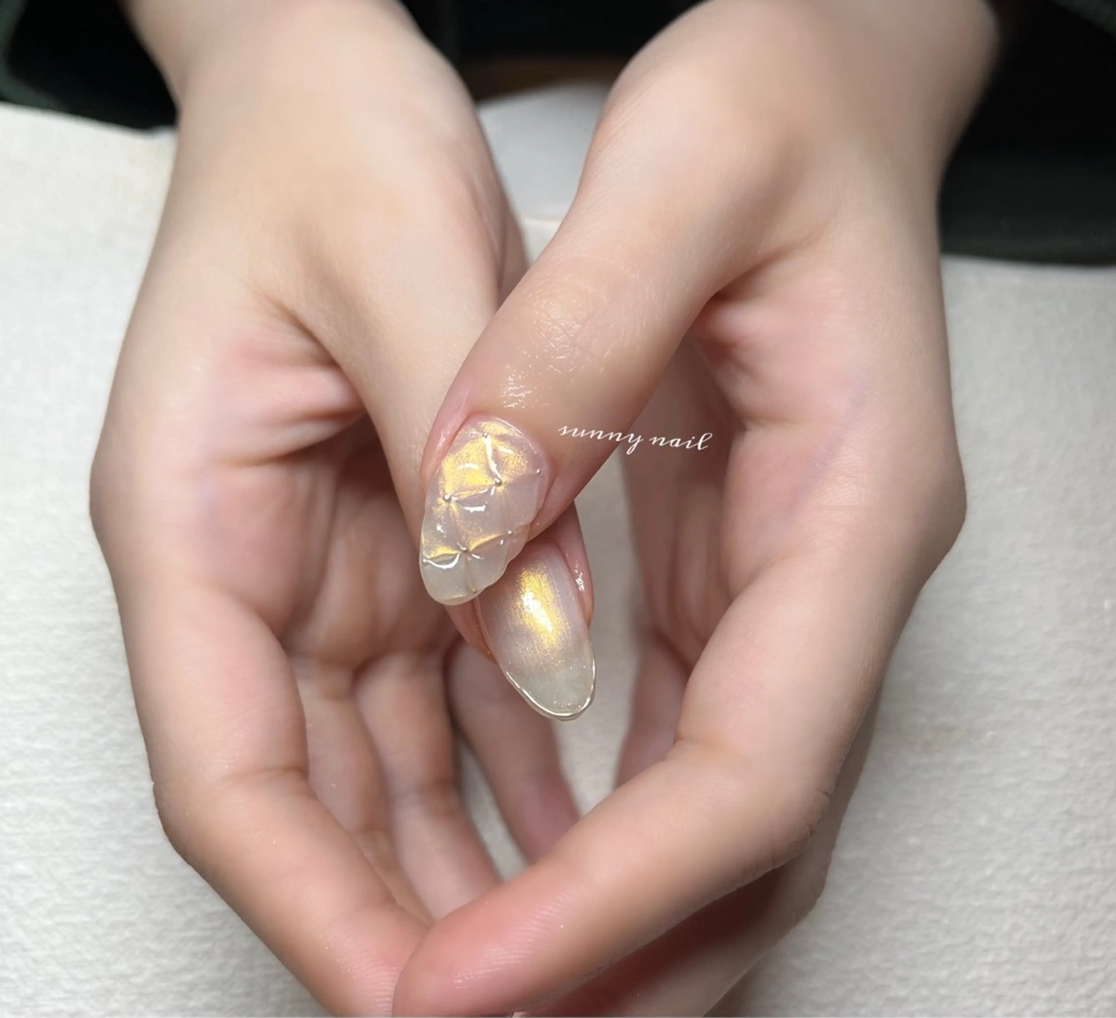 ネイル フレンチネイル ジェルネイル ミラーネイル パラジェル ツイードネイル sunny nailのネイルデザイン