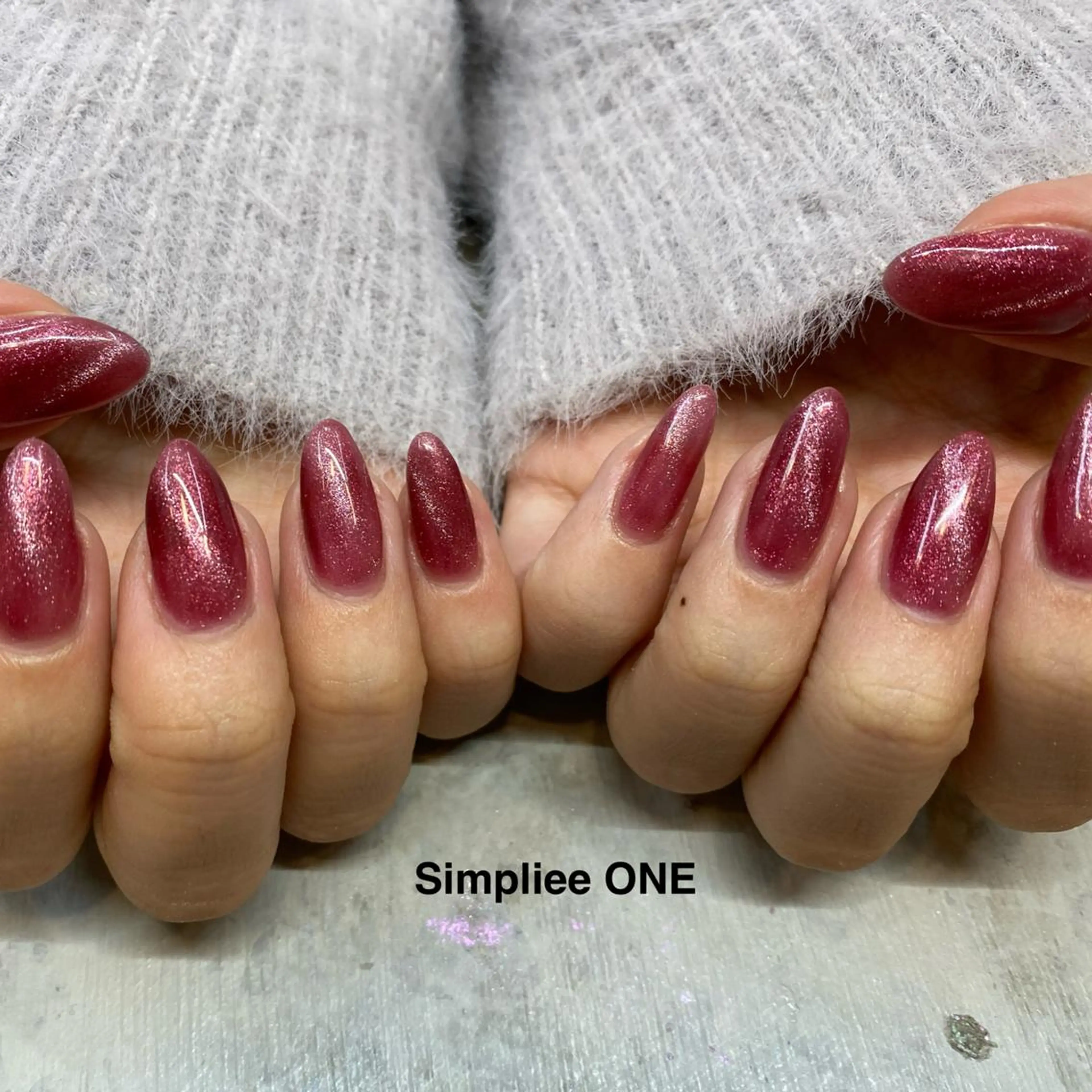 ネイル ジェルネイル ラメ(グリッター) マグネットネイル ワンカラーネイル シンプリーワン 渋谷店🪄MOENAのネイルデザイン