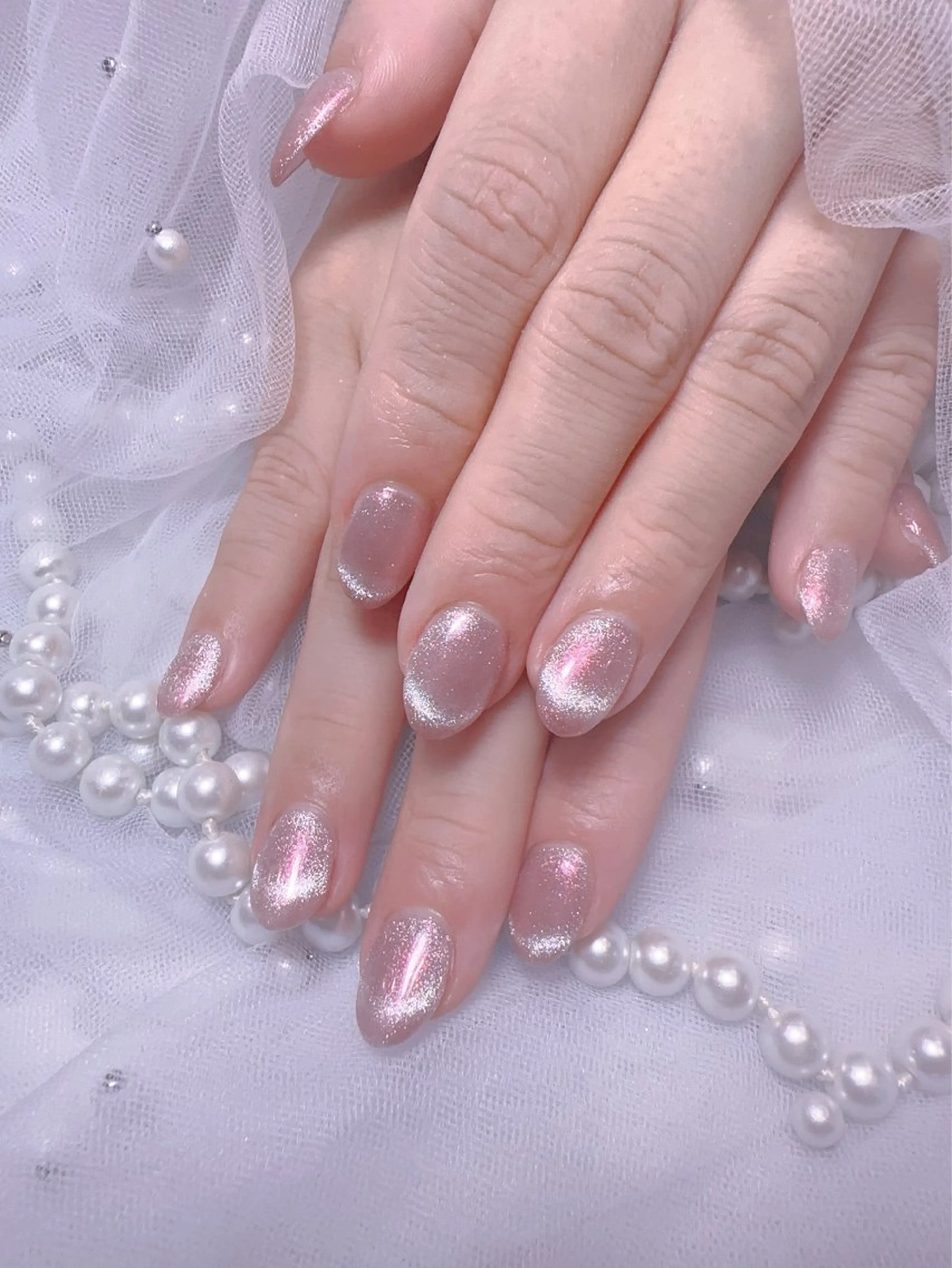 ネイル アートネイル フラッシュネイル フレンチネイル ジェルネイル ガラスフレンチ ハンドネイル You&Me Miyuのネイルデザイン