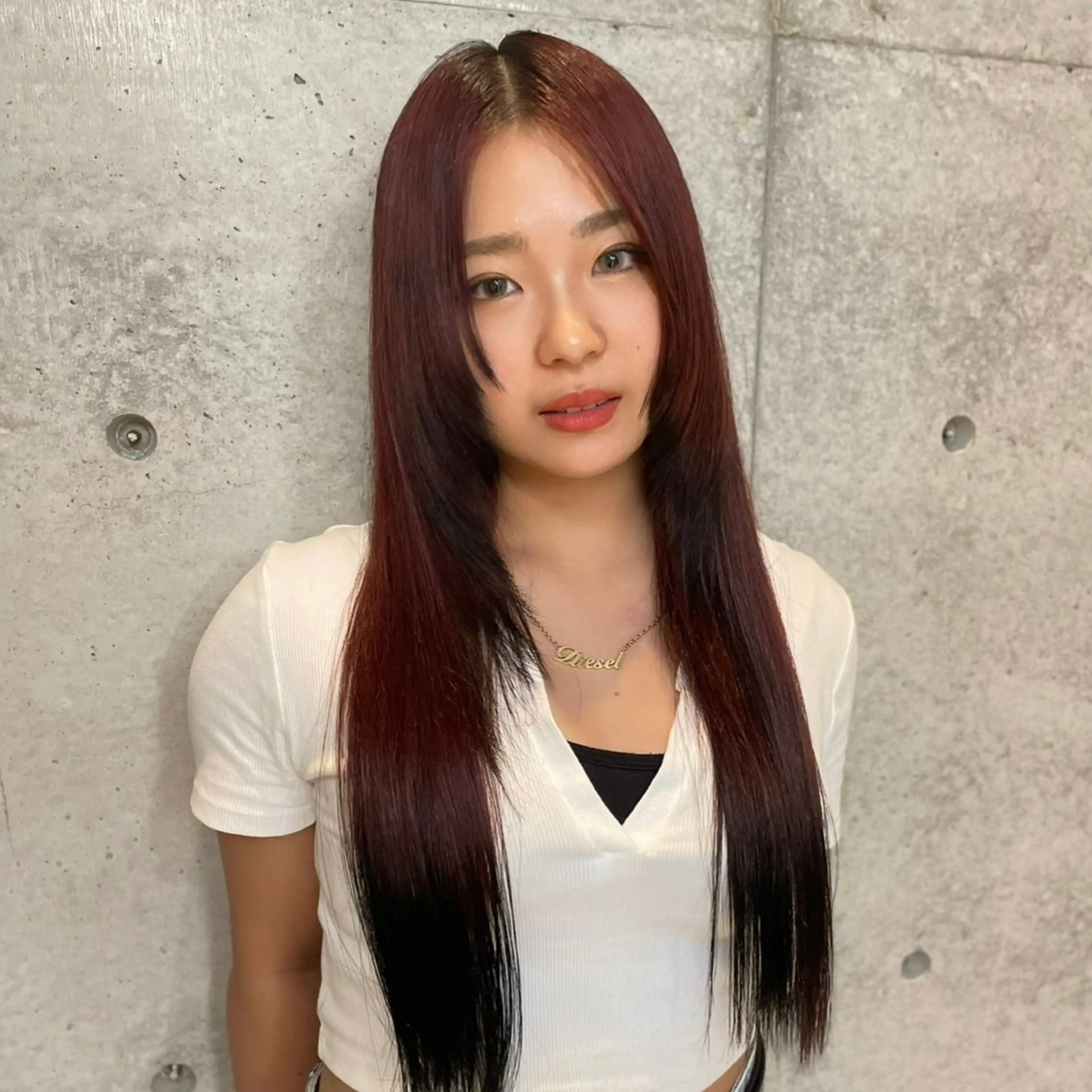 ロング カラー ヘアアレンジ 顔まわりレイヤー 顔周りカット レイヤーカット カット ヘアカラー トリートメント Mizobe misakiのヘアスタイル