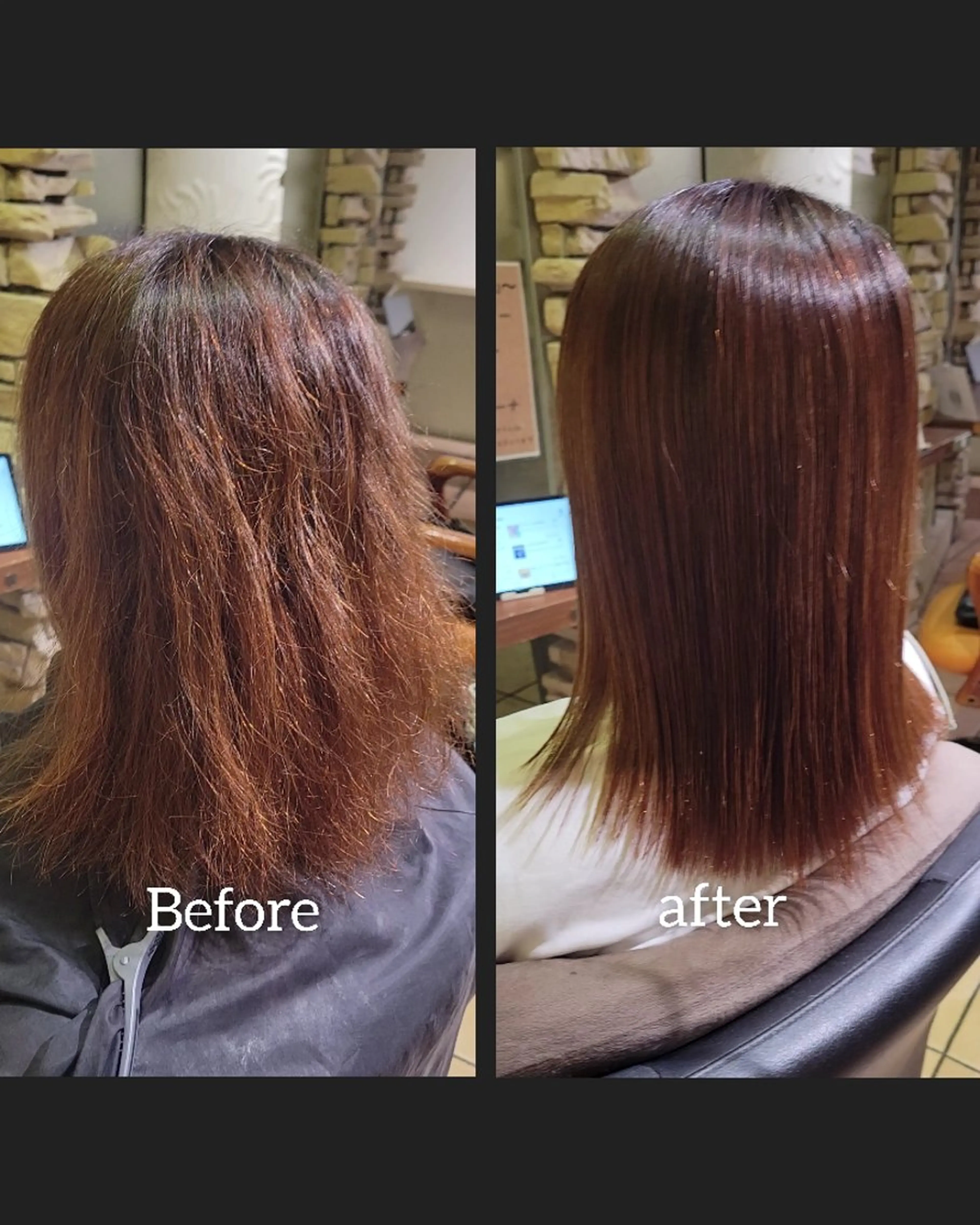 セミロング カラー 髪質改善 縮毛矯正 カット 縮毛矯正 トリートメント ヘッドスパ 【髪質改善美容師】t occa茨木篠原健太のヘアスタイル