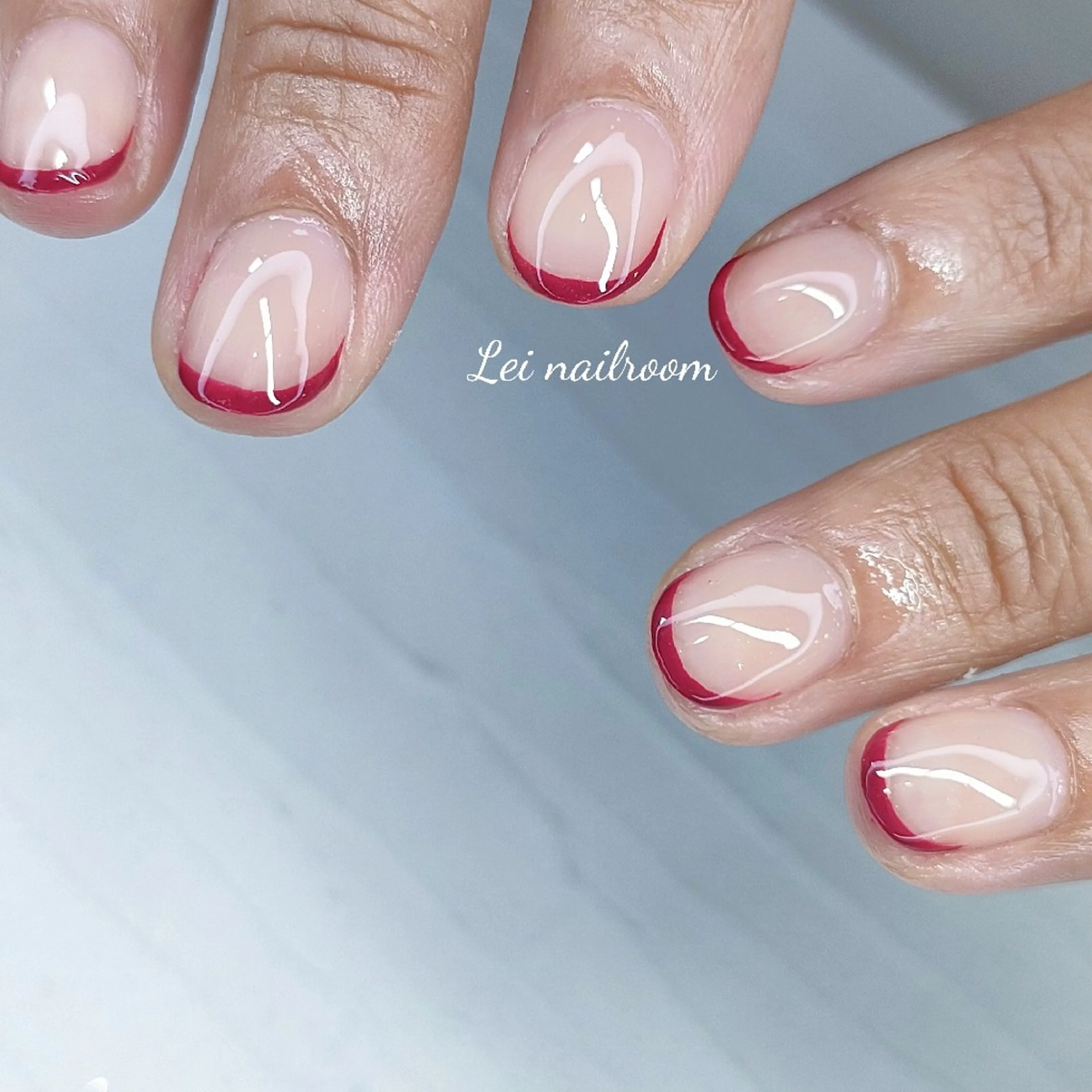 ネイル ボルドー フレンチネイル ハンドネイル lei🌼 nailroomのネイルデザイン