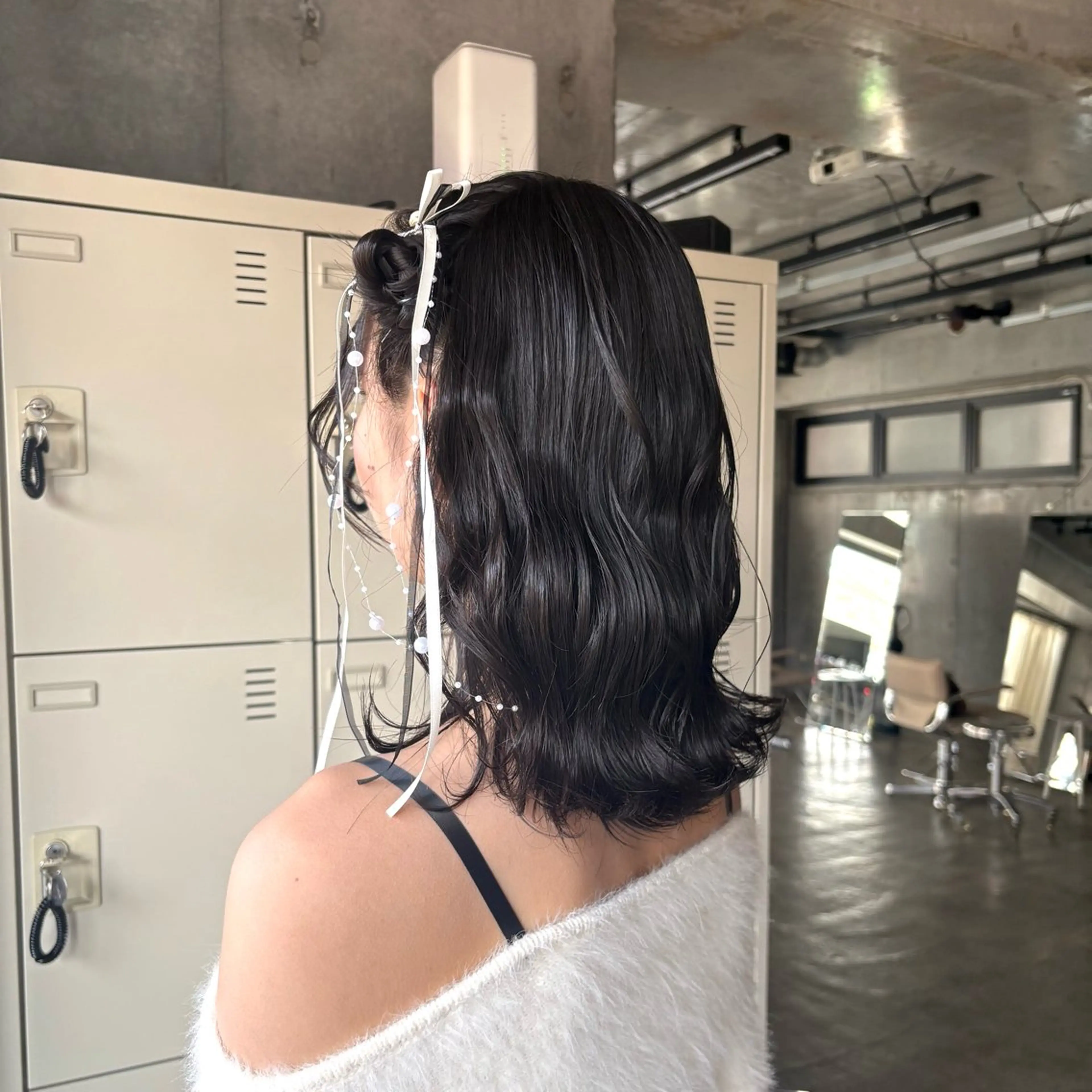 ミディアム ヘアアレンジ ヘアセット うる艶/透明感カラー 🐇🤍もものヘアスタイル