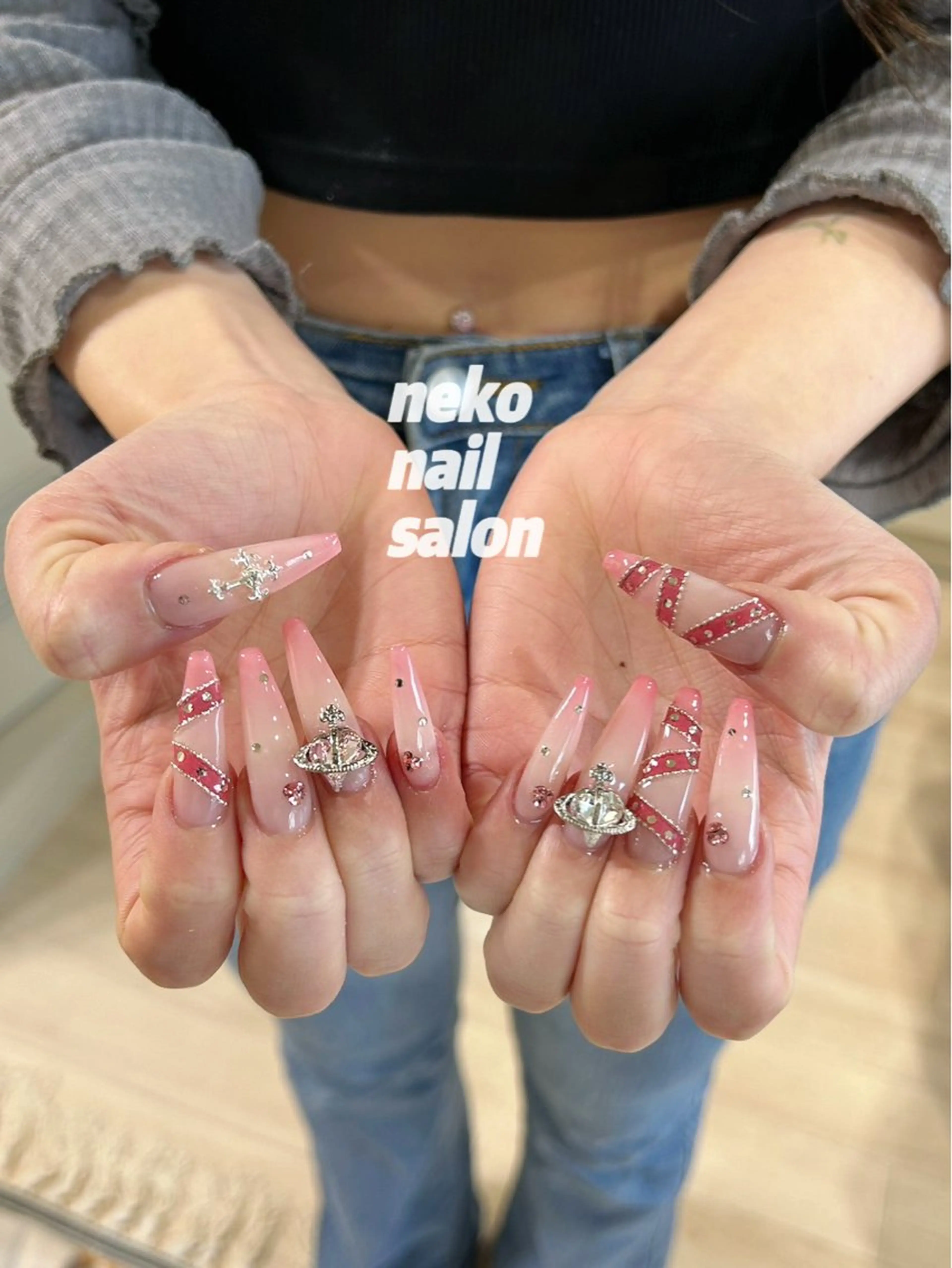 ネイル バレンタイン ハンドネイル neko nailのネイルデザイン