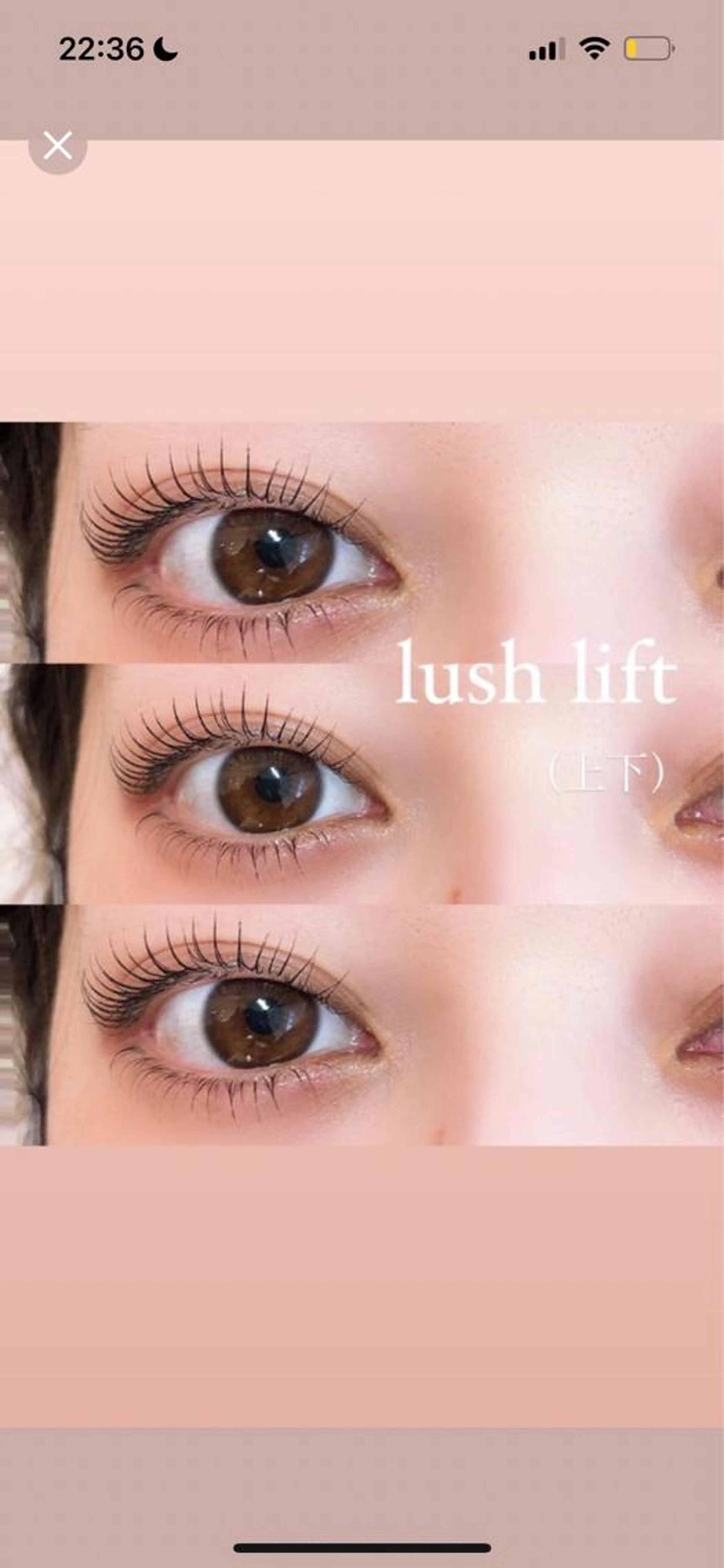 （上＋下）パリジェンヌラッシュリフトorダメージレスまつげパーマ🌿（リピーター様＋¥800）の写真