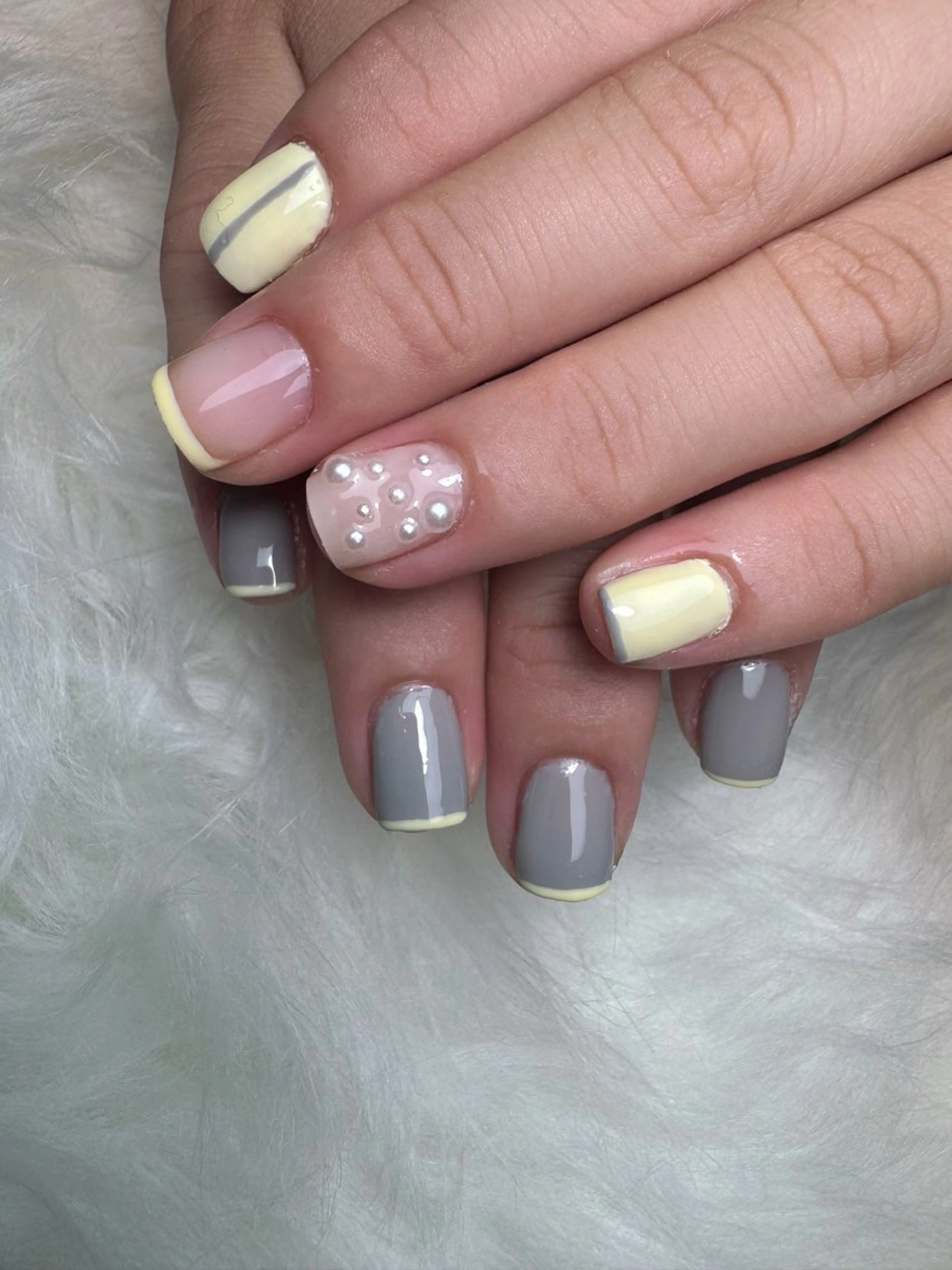 ネイル ブルー フレンチネイル ジェルネイル ショートネイル ブライダルネイル ハンドネイル K&R Nail所属・Nail Salon K&Rのネイルデザイン