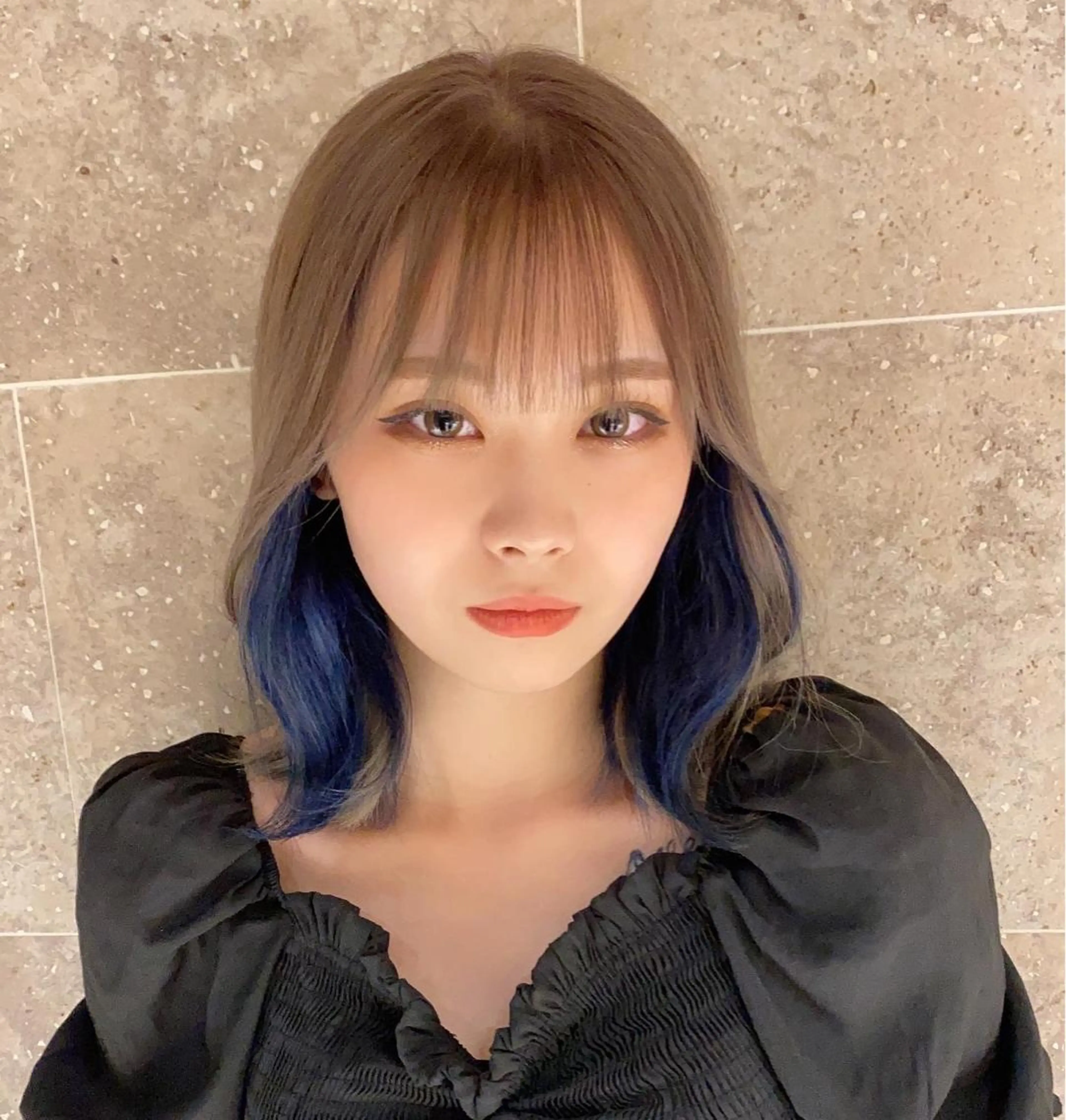 セミロング カラー カット ヘアカラー 顔まわりの神様✨ 透明感カラー藤嶋秀幸のヘアスタイル