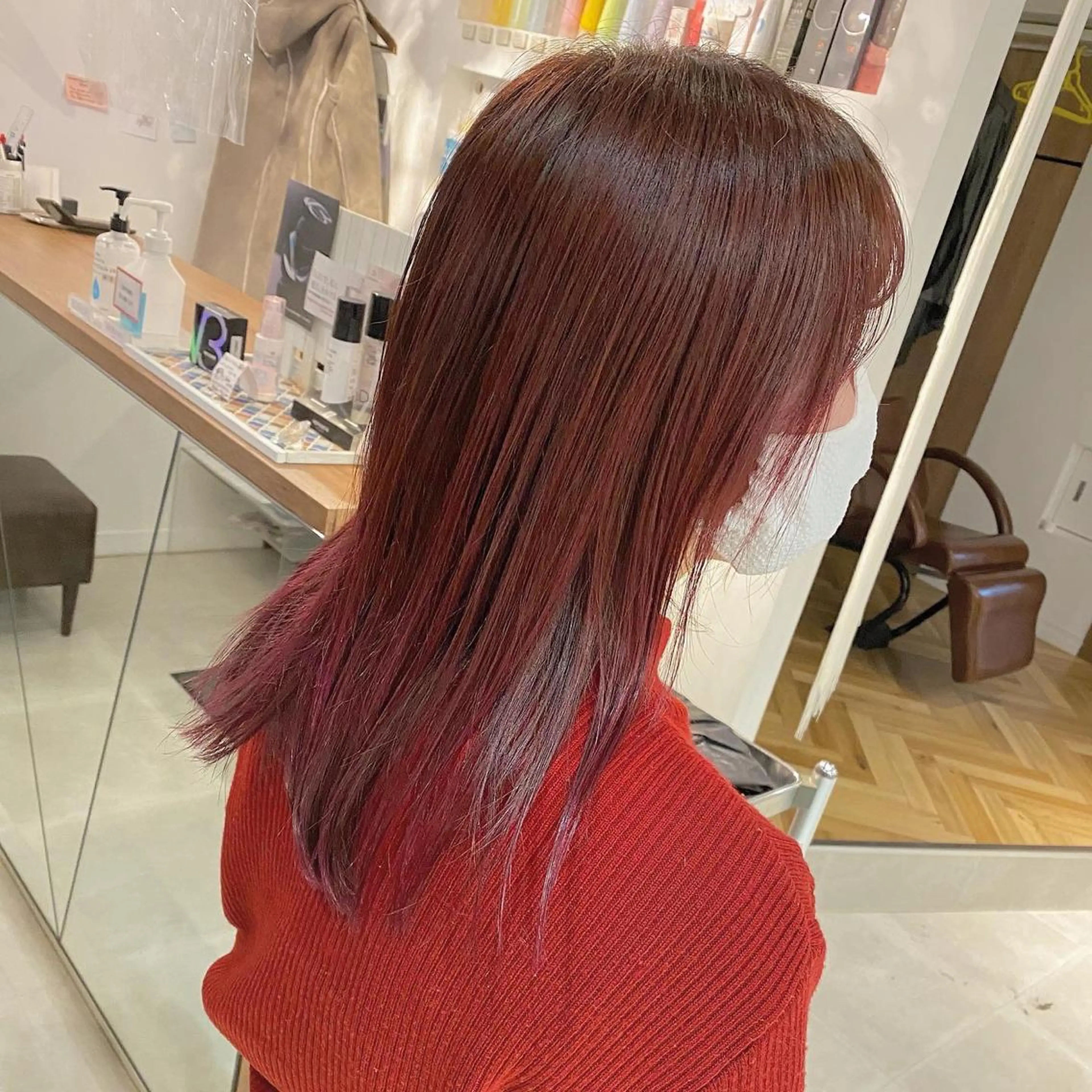 セミロング カラー ピンクカラー ローズカラー 髪質改善 髪質改善特化 安東駿介のヘアスタイル