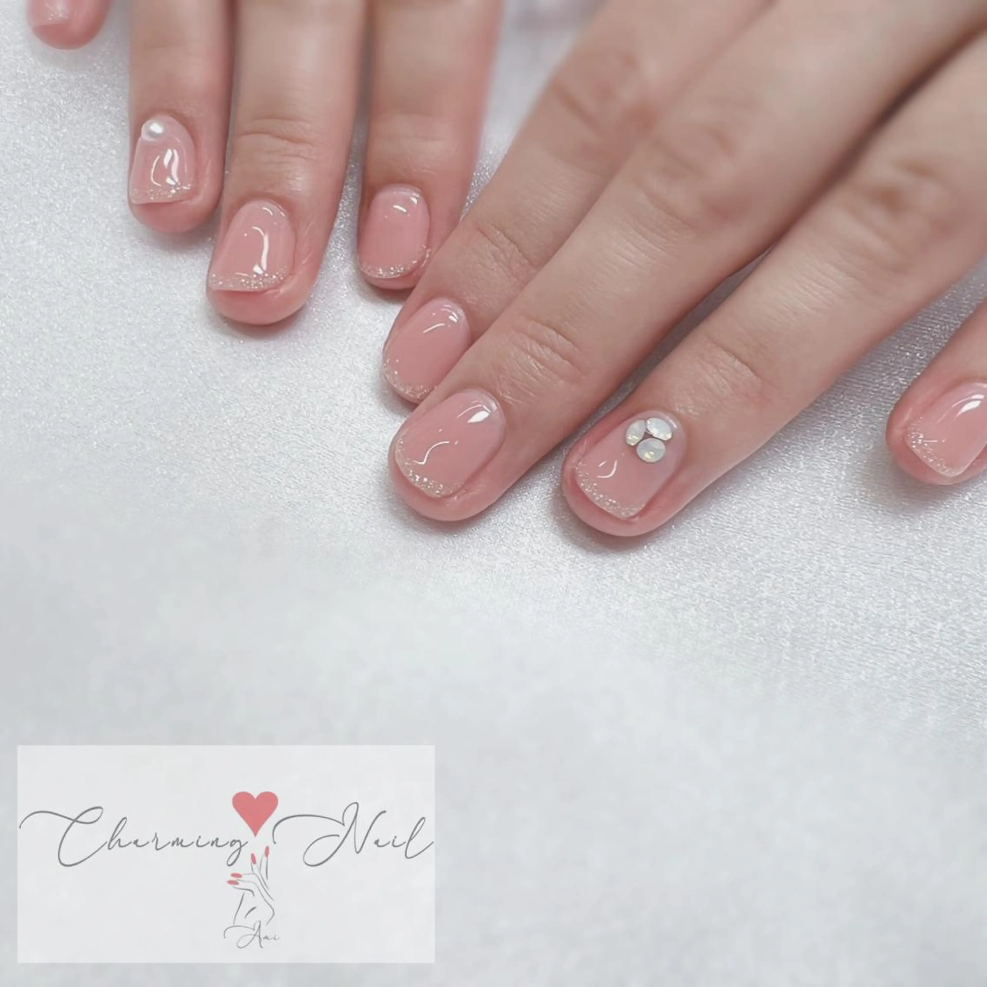 ネイル フレンチネイル ラメ(グリッター) ブライダルネイル Charming❤️Nail所属・Nailist Amiのその他イメージ