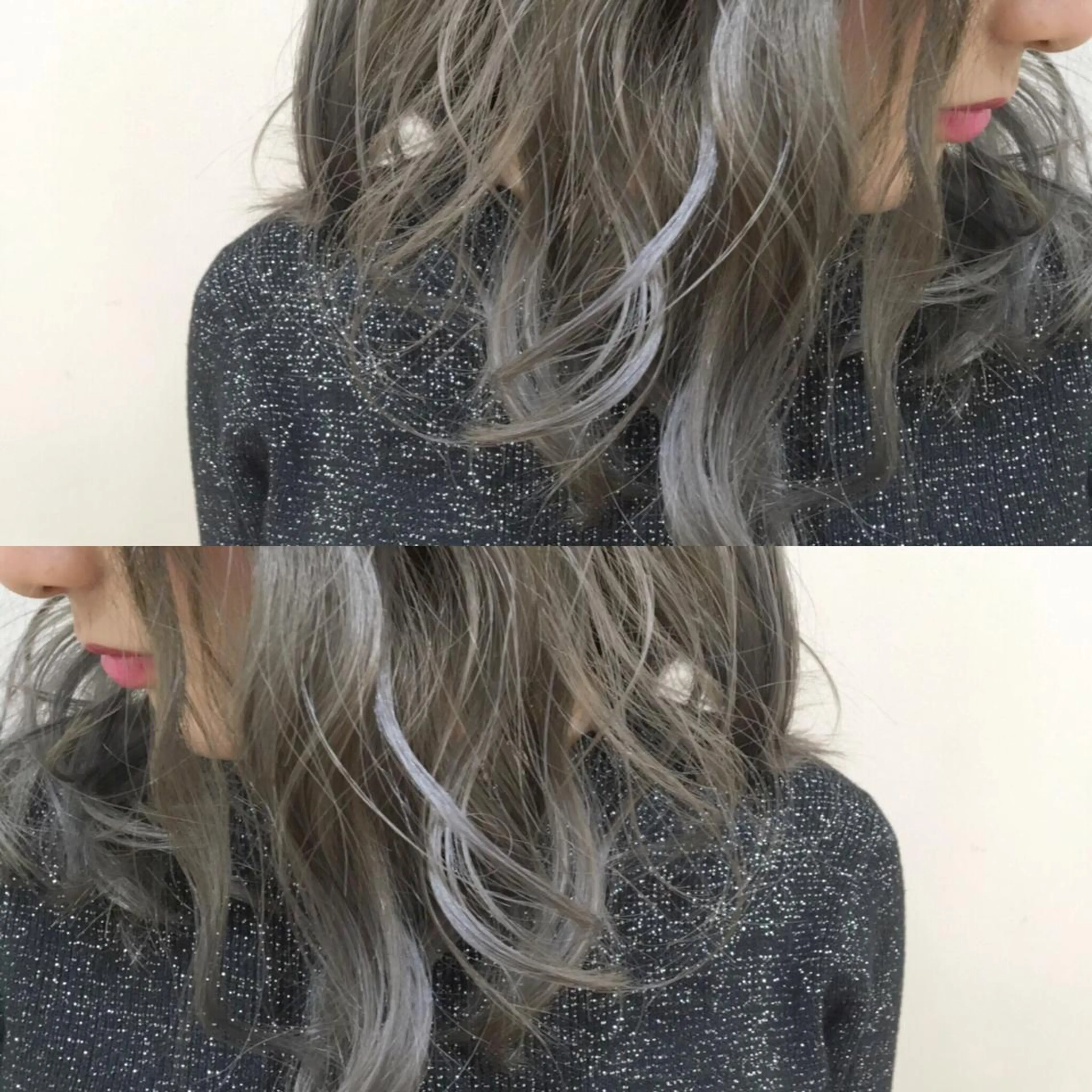 セミロング カラー パーマ ヘアアレンジ アッシュ アッシュグレー エグチ アキラのヘアスタイル