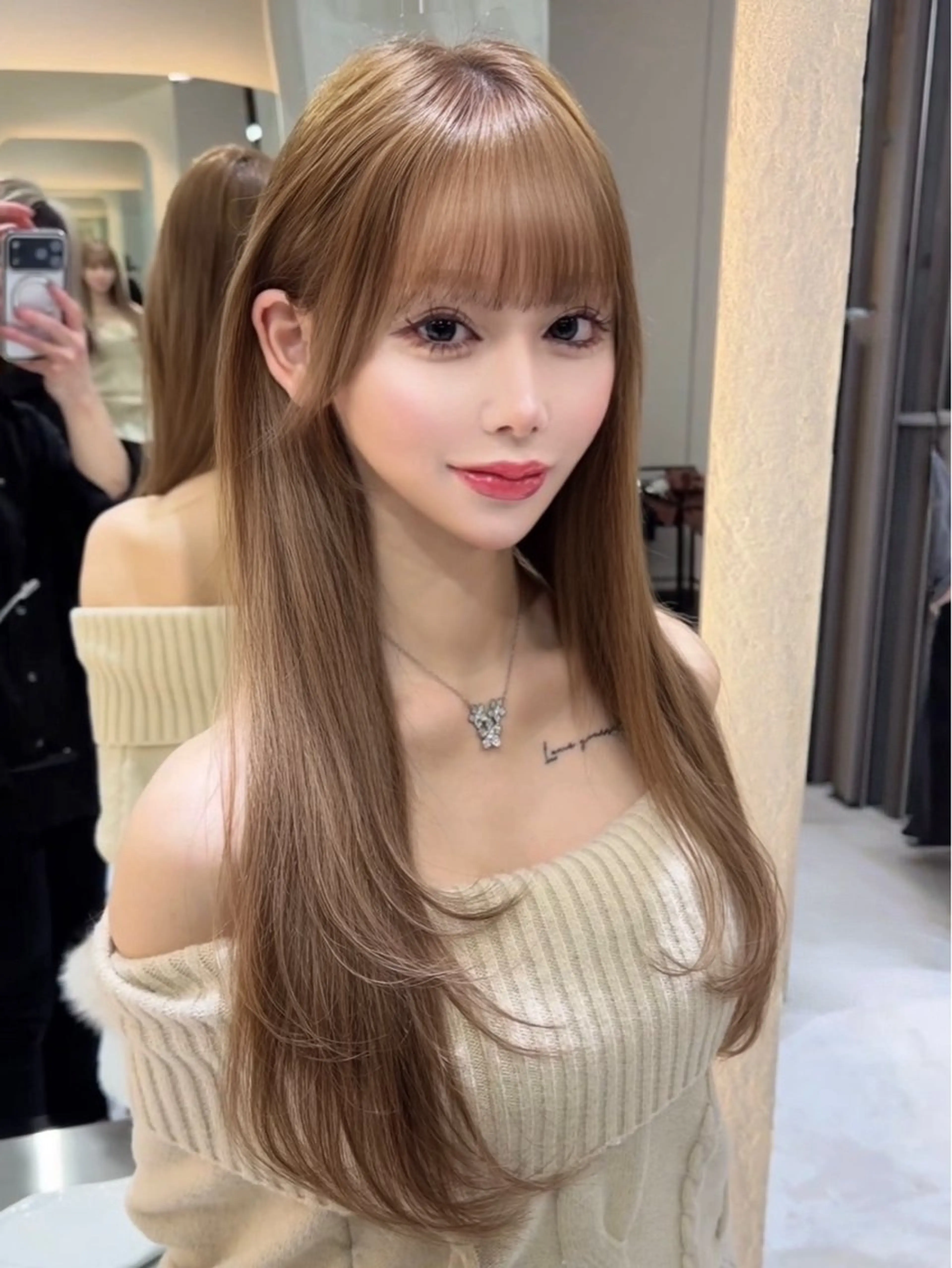 ロング 縮毛矯正 トリートメント カット ヘアカラー トリートメント 🫧髪質改善 講師🫧🍎幹細胞のヘアスタイル