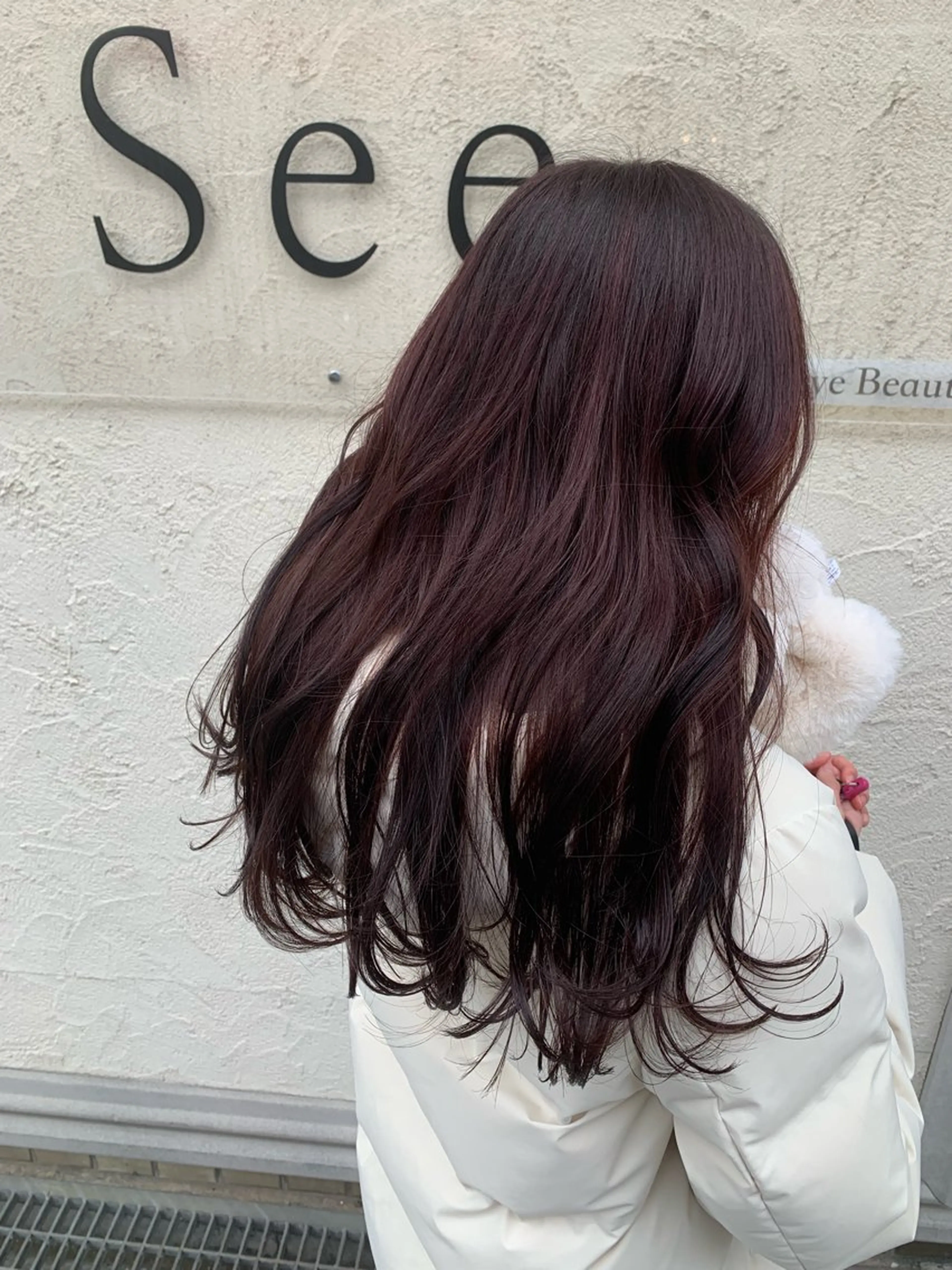 ロング カラー レッドカラー バイオレットカラー レイヤーカット 西村 弘輝 パーマ/艶髪カラーのヘアスタイル